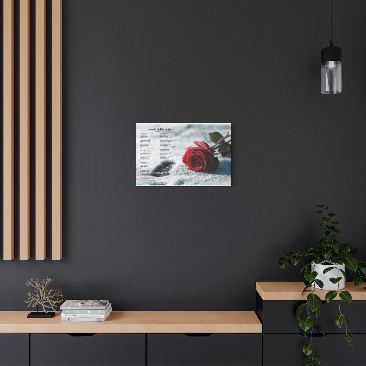 A Rose In The Snow — Lyric Art Print (Canvas)