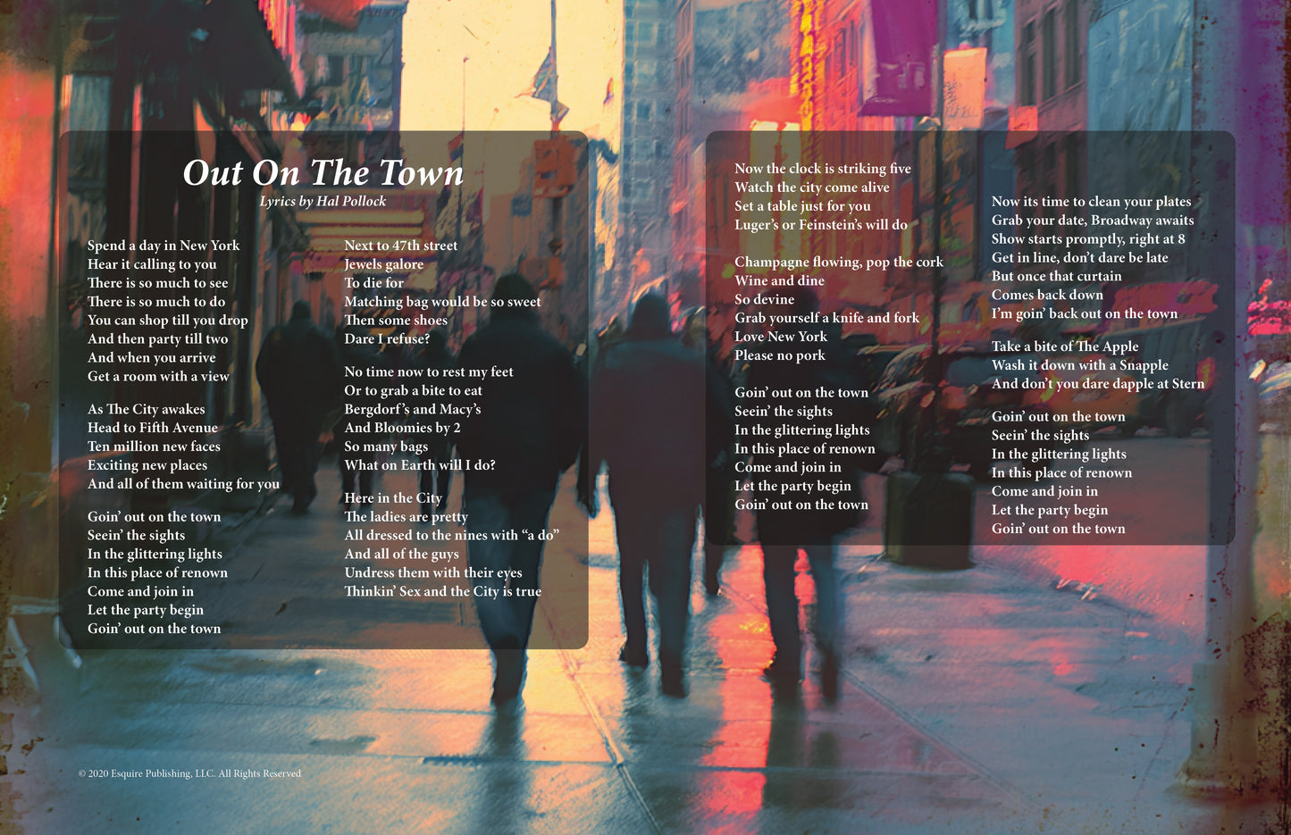 Out On The Town - Lyric Art Print