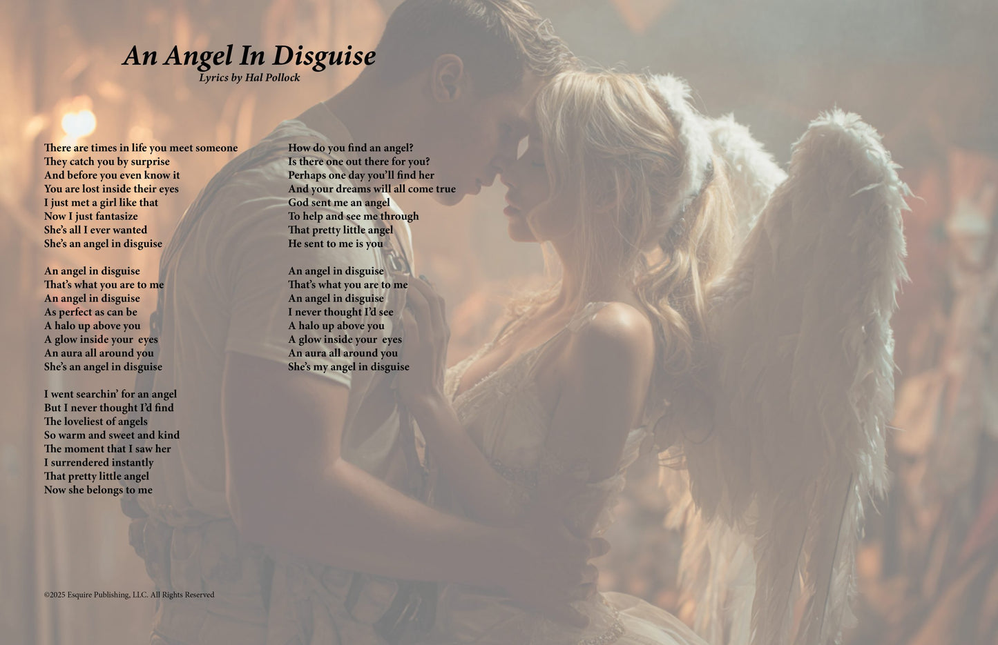 An Angel In Disguise - Lyric Art Print