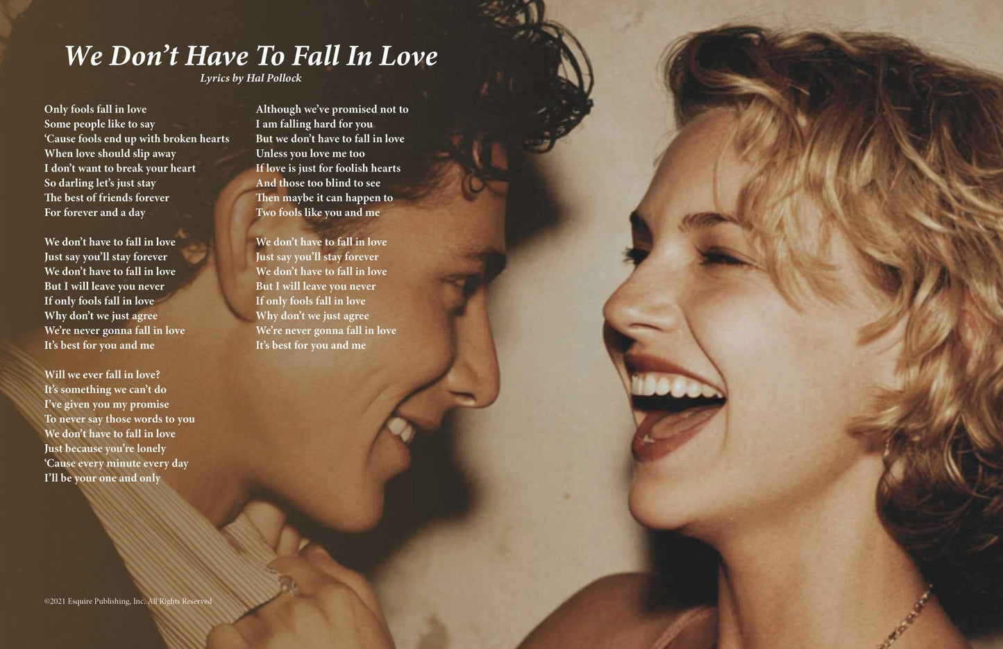 We Don't Have To Fall In Love - Lyric Art Print