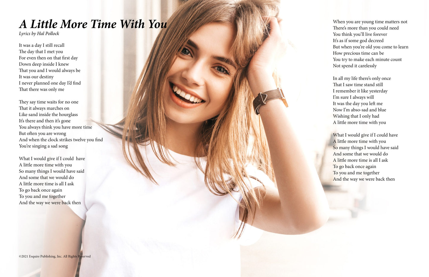 A Little More Time With You - Lyric Art Print