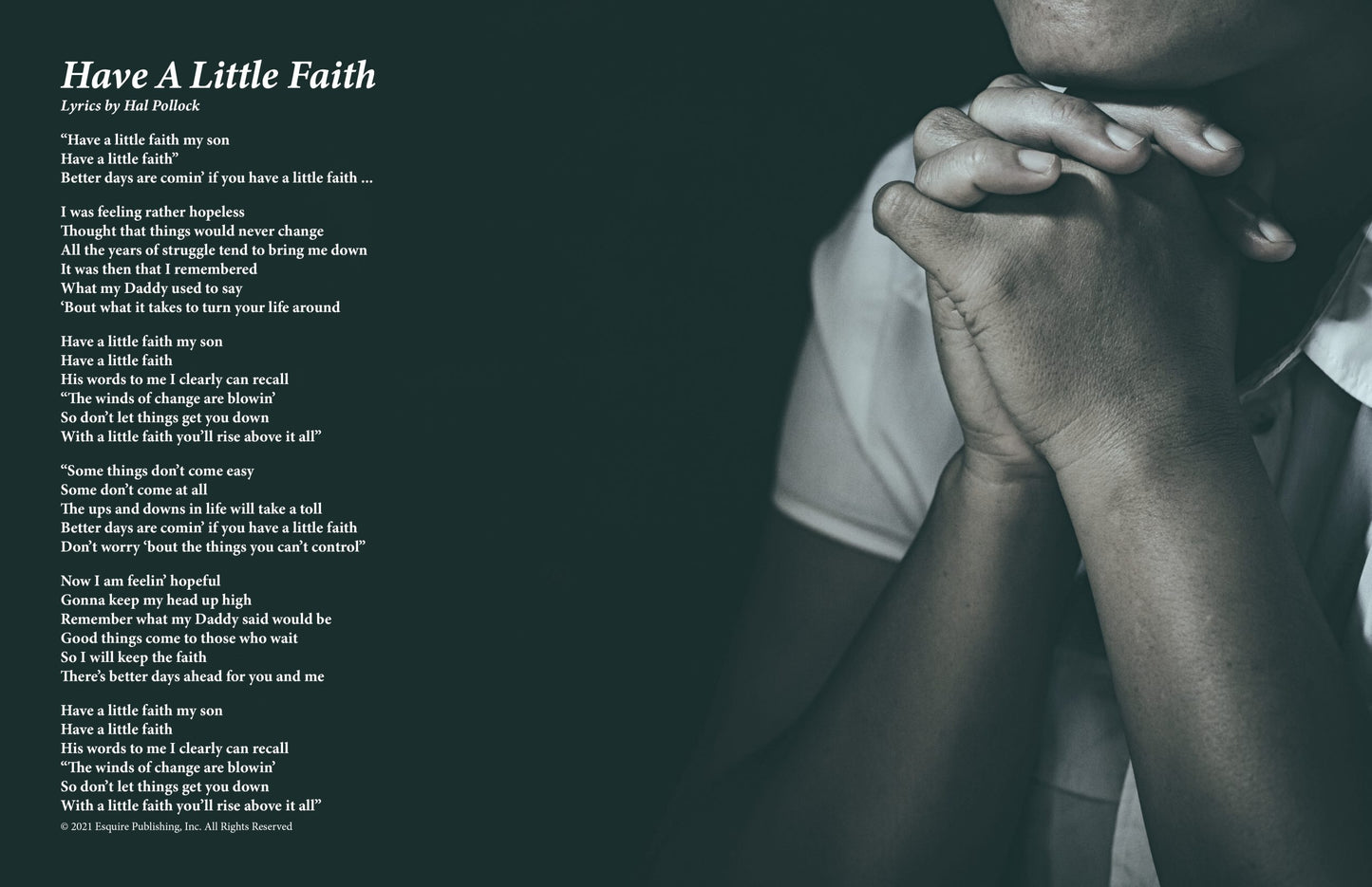 Have A Little Faith - Lyric Art Print