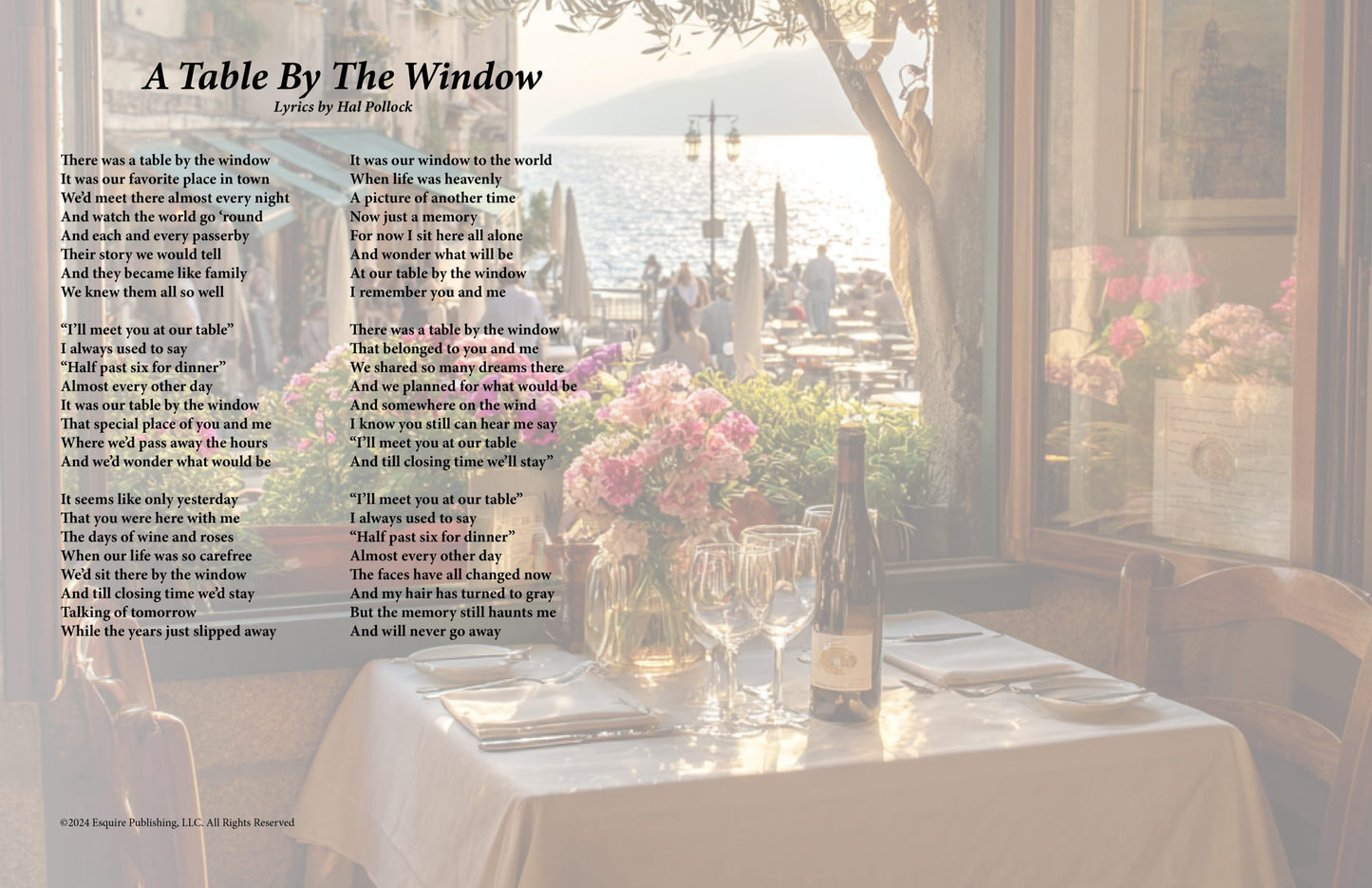 A Table By The Window - Lyric Art Print