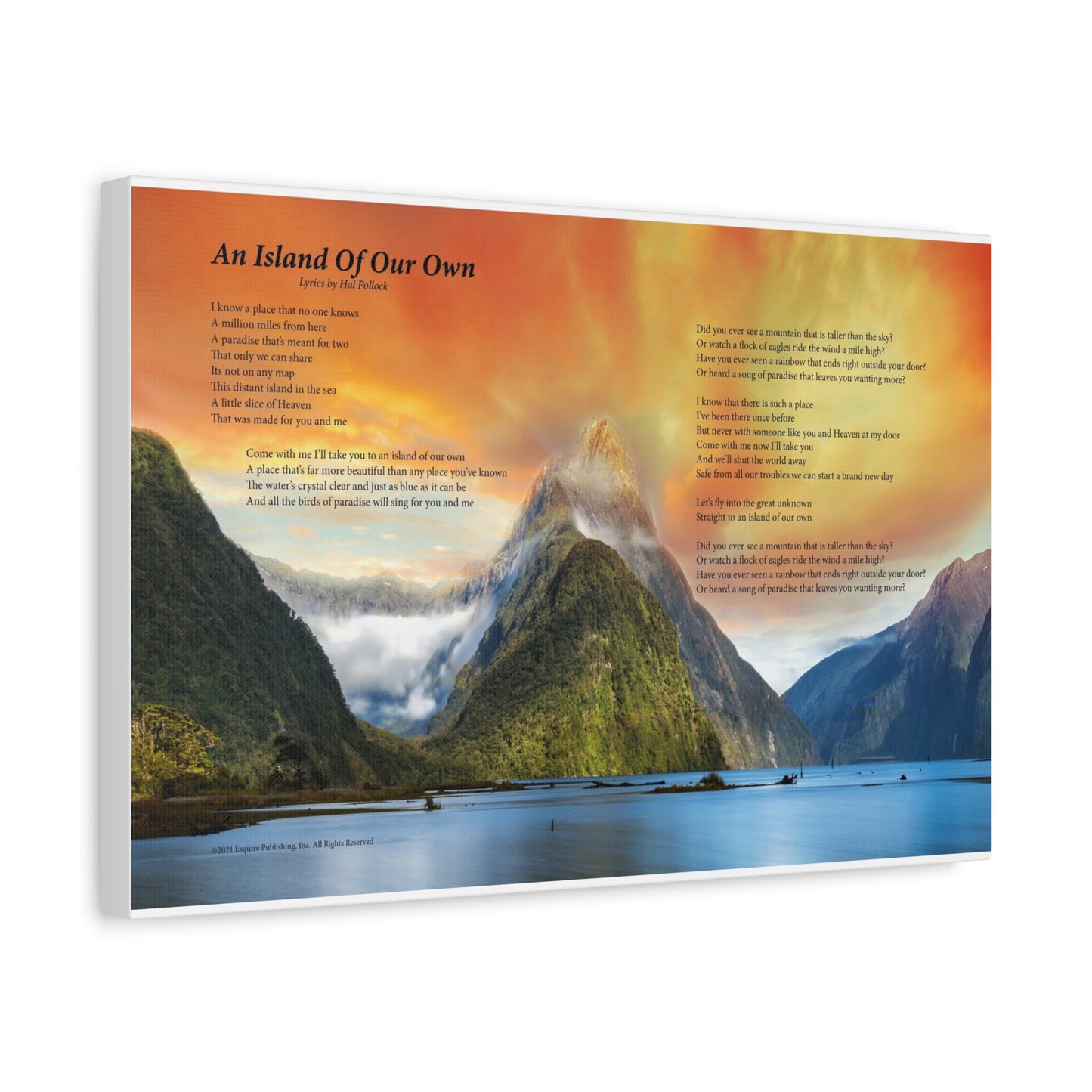 An Island Of Our Own — Lyric Art Print (Canvas)