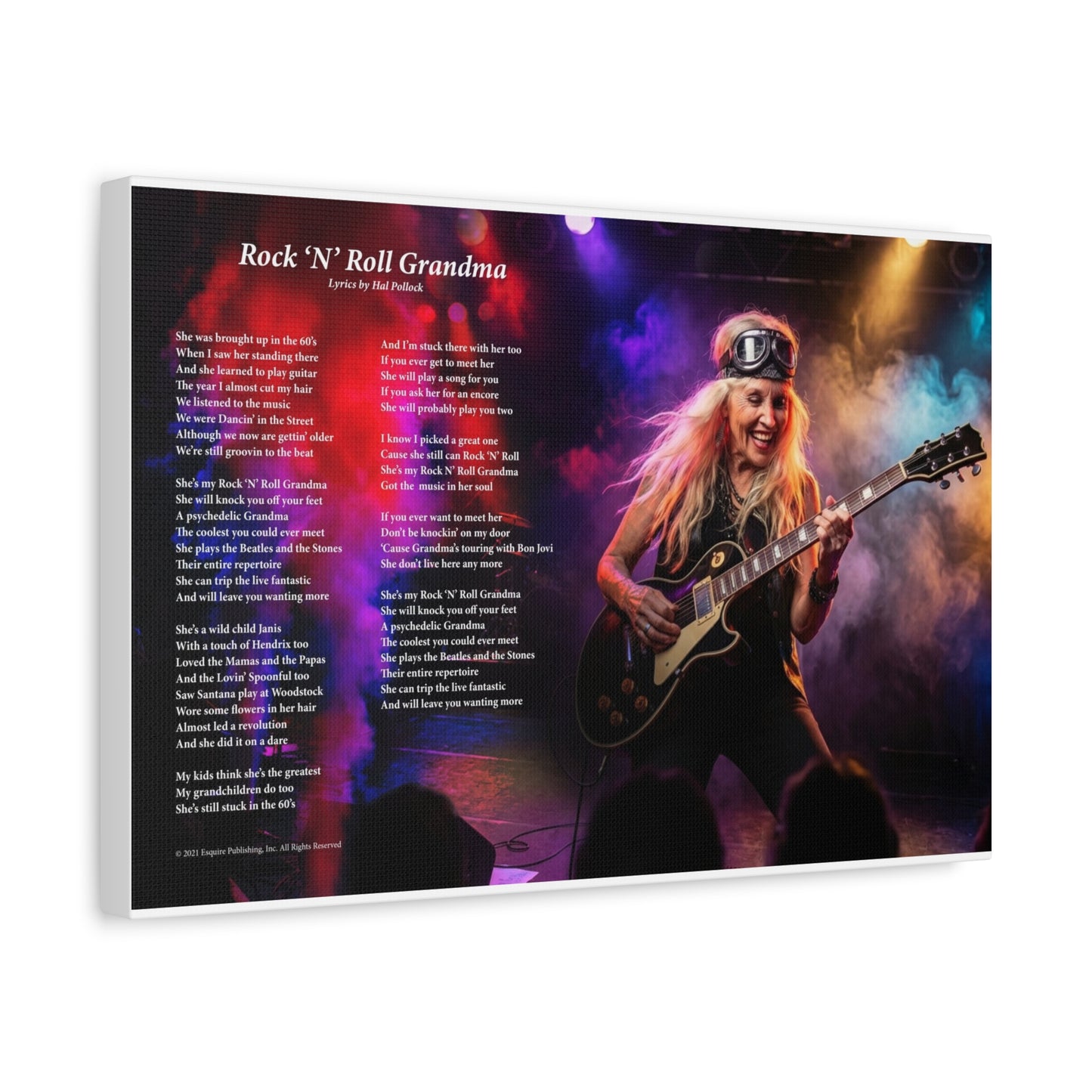 Rock N Roll Grandma — Lyric Art Print (Canvas)