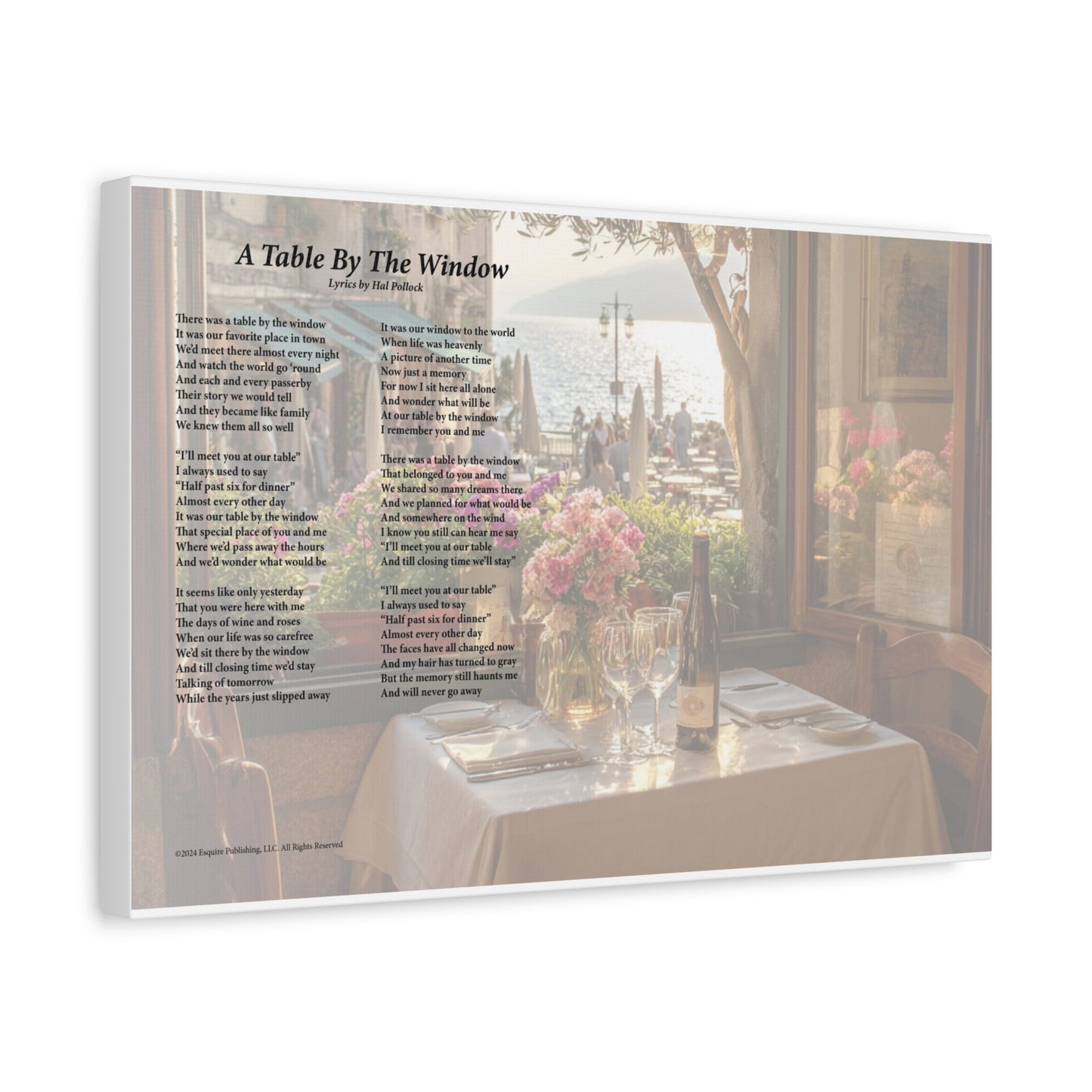 A Table By The Window — Lyric Art Print (Canvas)