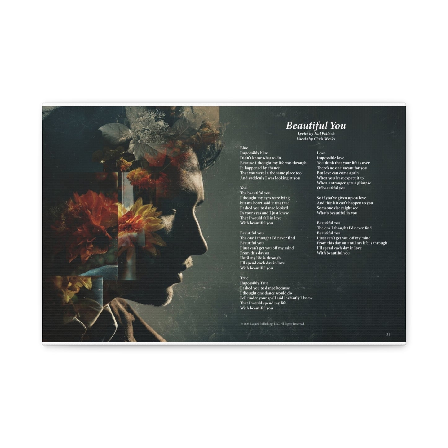 Beautiful You — Lyric Art Print (Canvas)