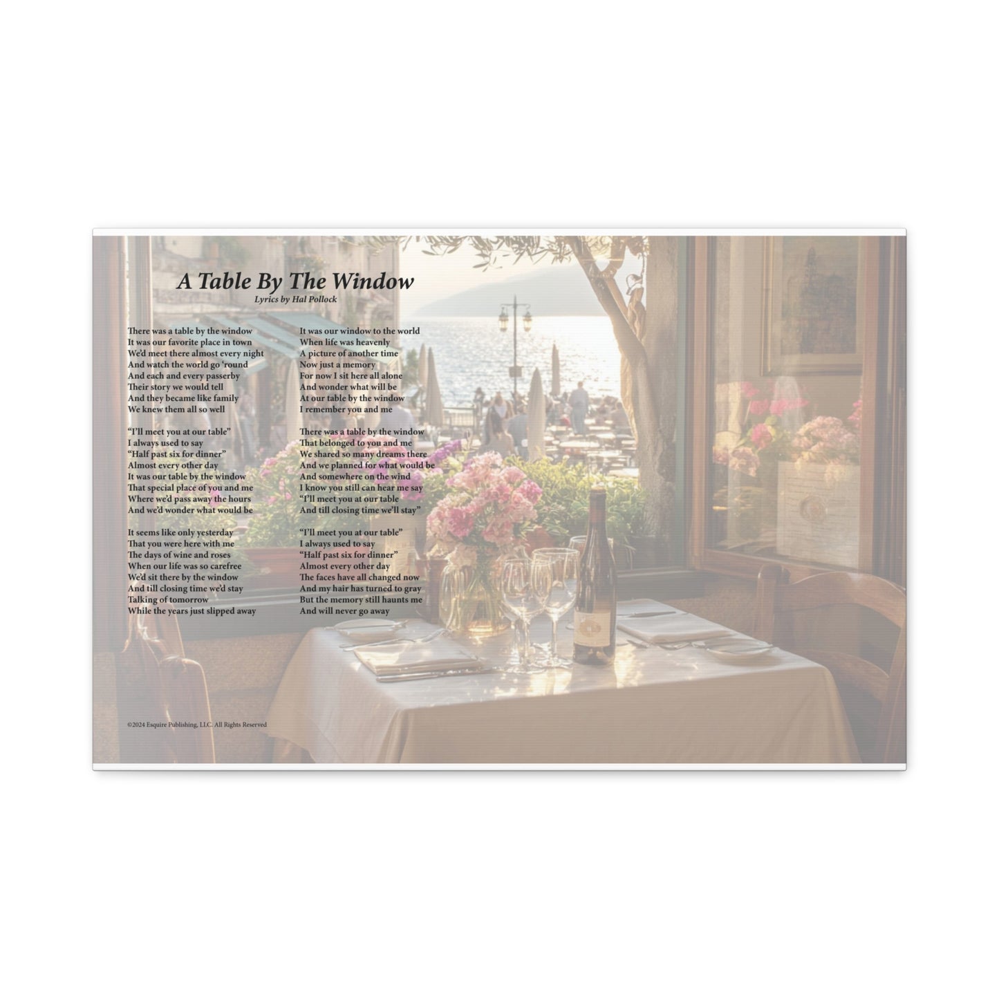A Table By The Window — Lyric Art Print (Canvas)
