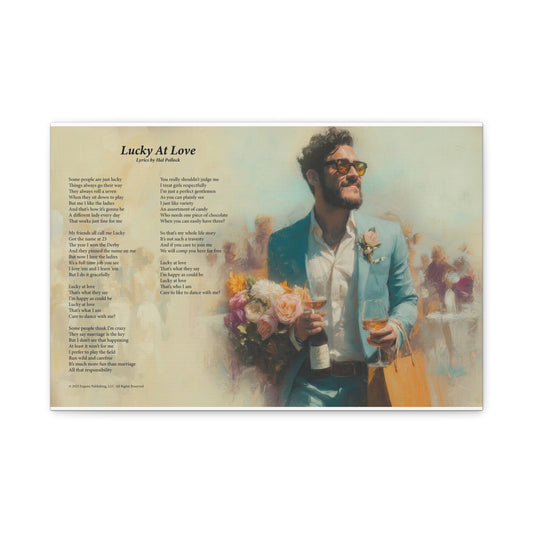 Lucky At Love — Lyric Art Print (Canvas)