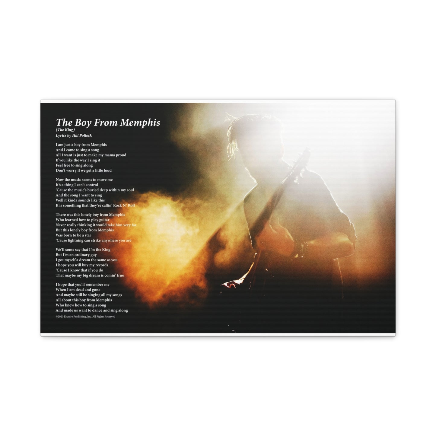 The Boy From Memphis — Lyric Art Print (Canvas)