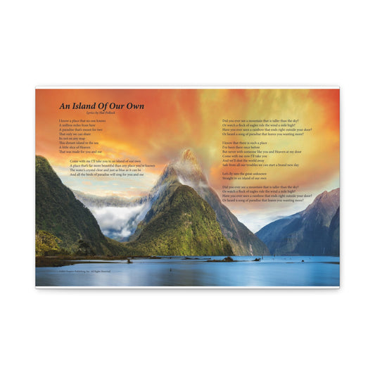 An Island Of Our Own — Lyric Art Print (Canvas)