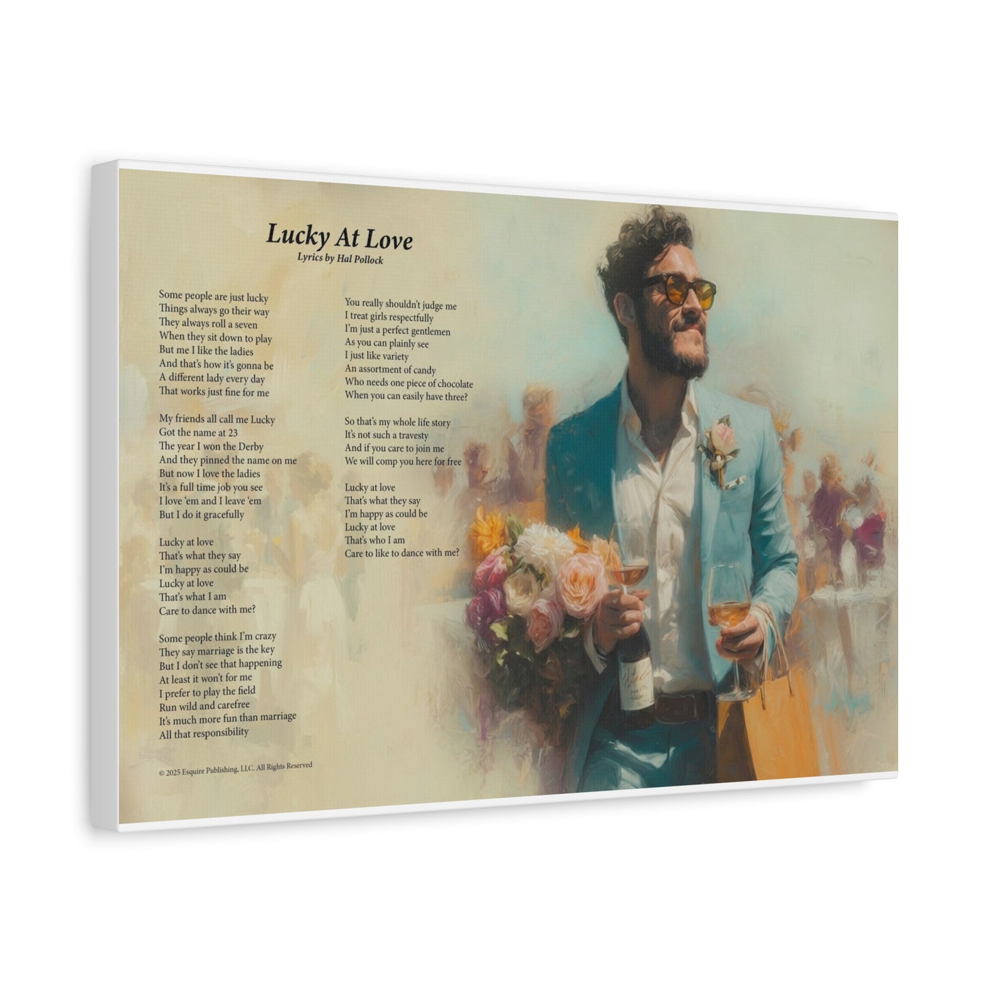 Lucky At Love — Lyric Art Print (Canvas)