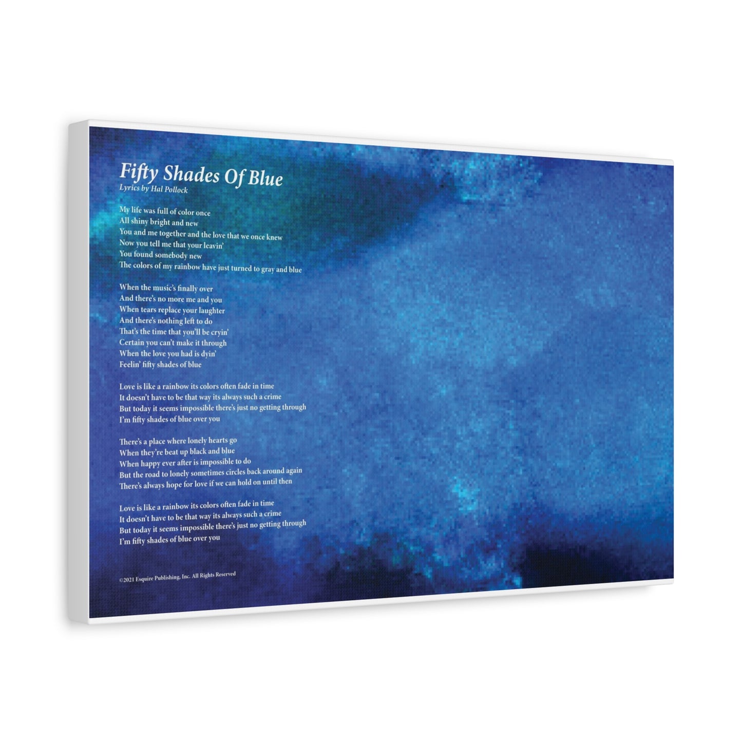 Fifty Shades Of Blue — Lyric Art Print (Canvas)