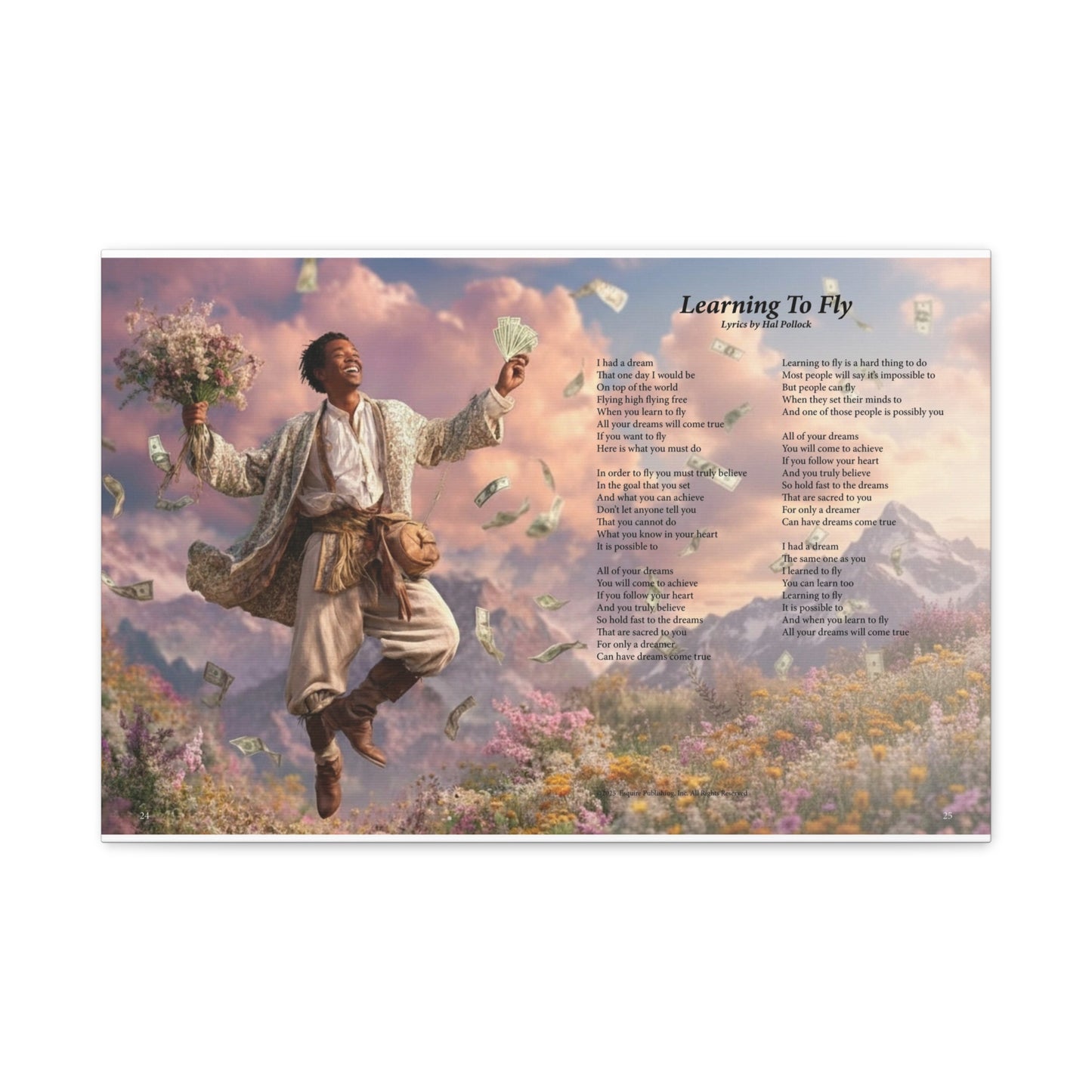 Learning To Fly — Lyric Art Print (Canvas)
