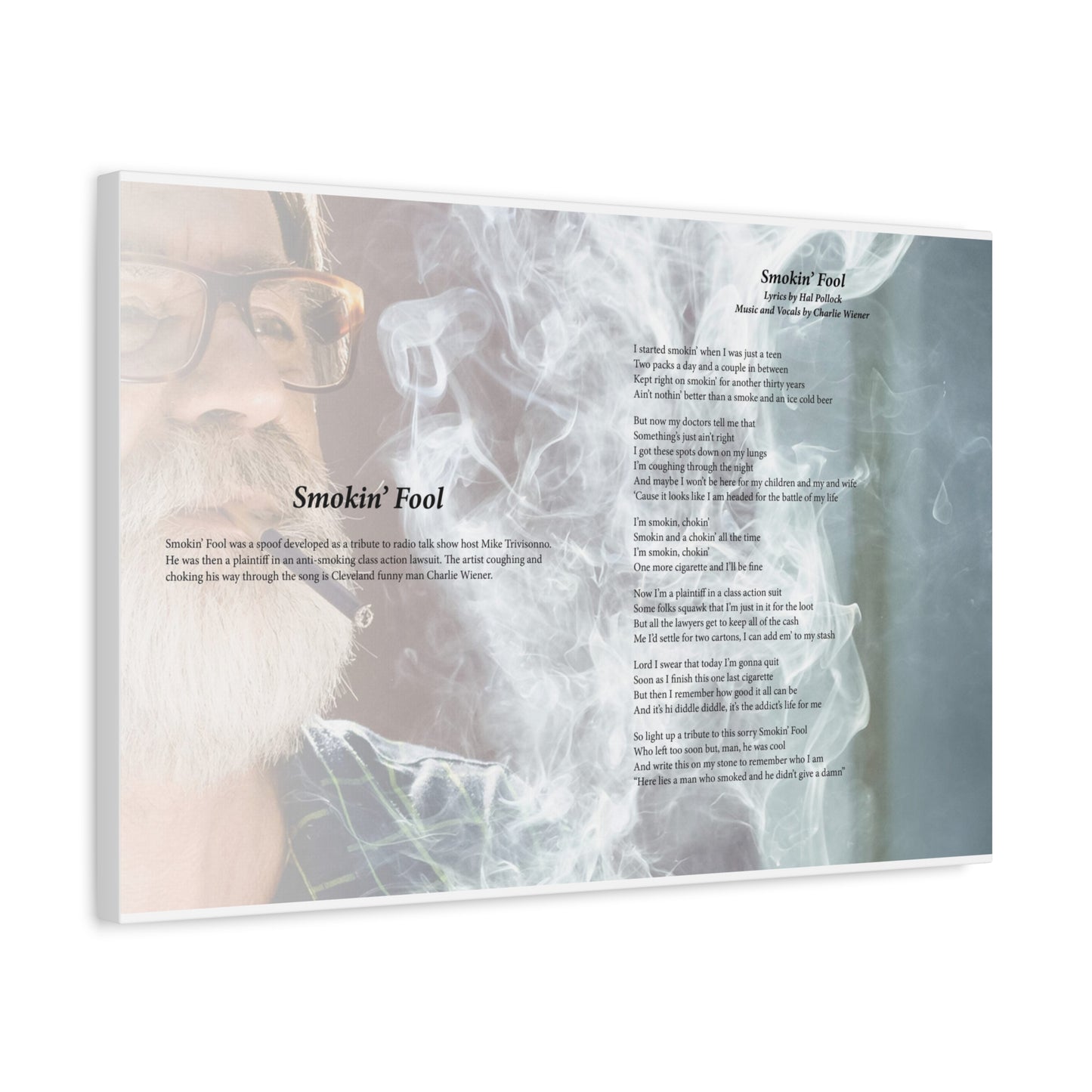 Smokin' Fool — Lyric Art Print (Canvas)