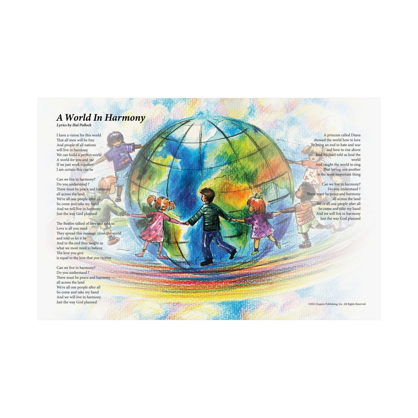 A World In Harmony — Lyric Art Print (Matte Paper)