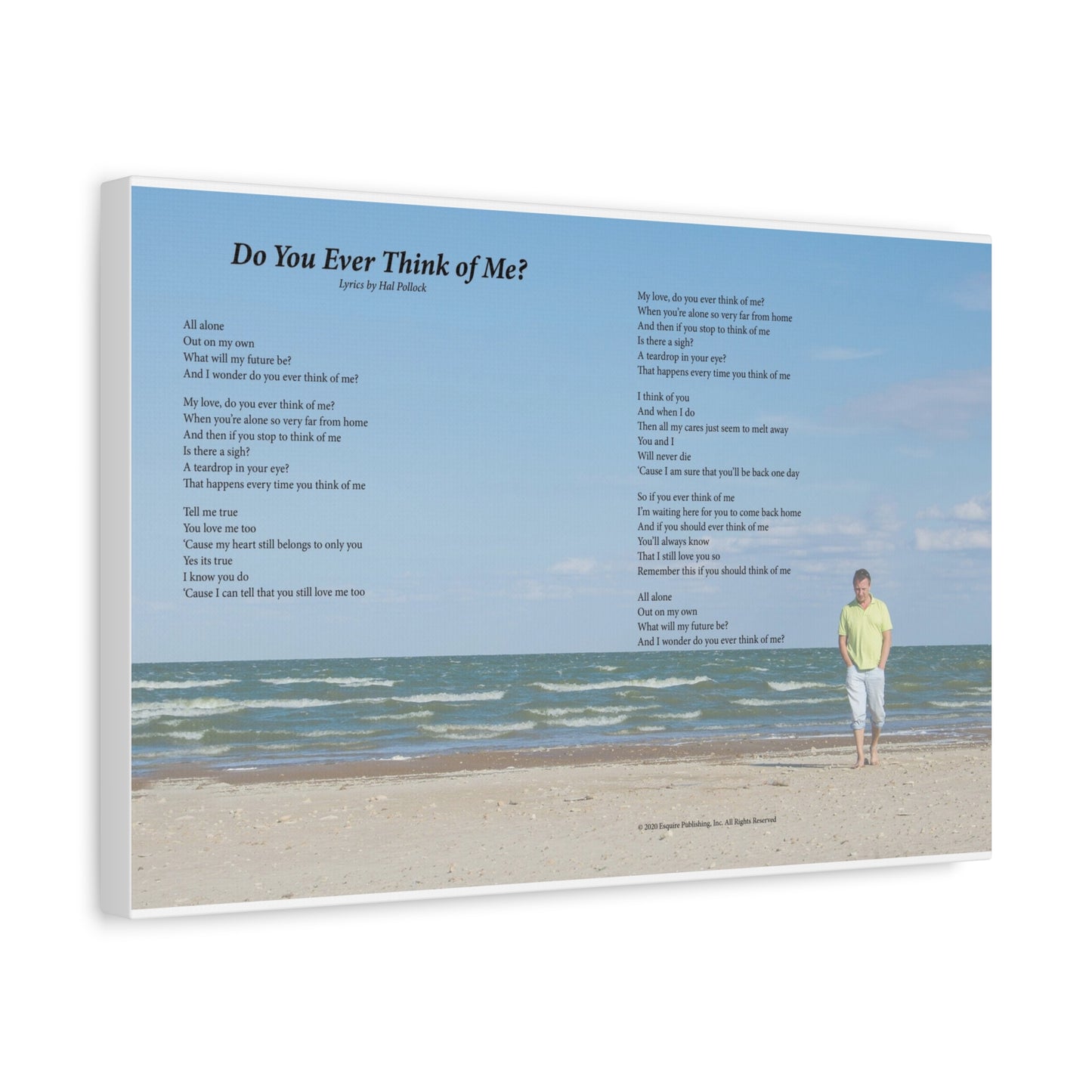 Do You Ever Think Of Me? — Lyric Art Print (Canvas)
