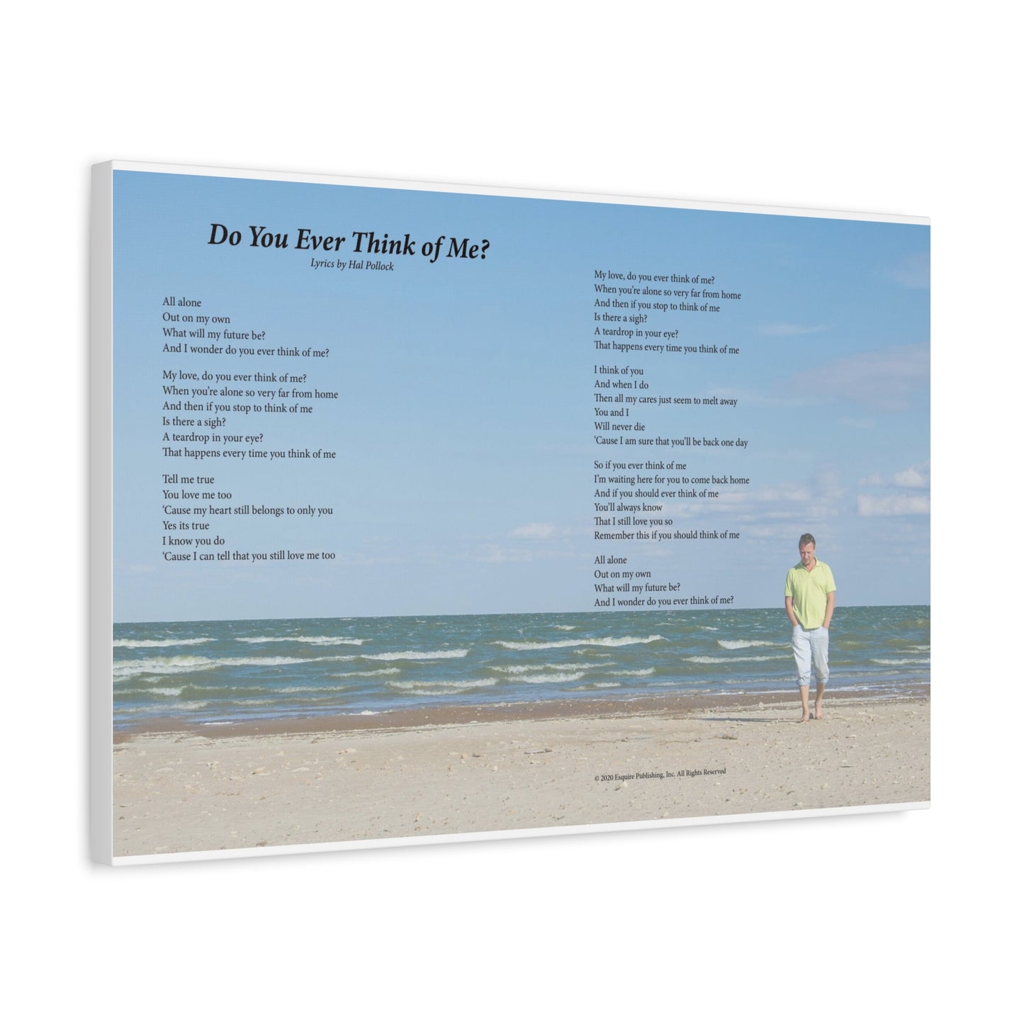 Do You Ever Think Of Me? — Lyric Art Print (Canvas)