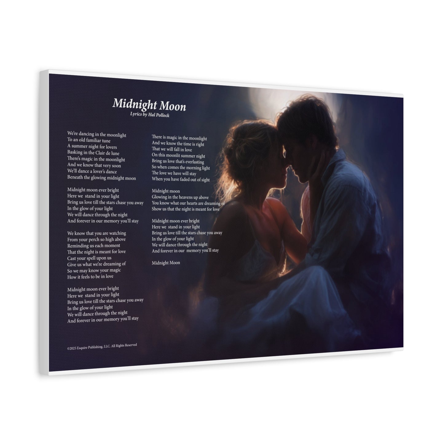 Midnight Moon — Lyric Art Print (Canvas)