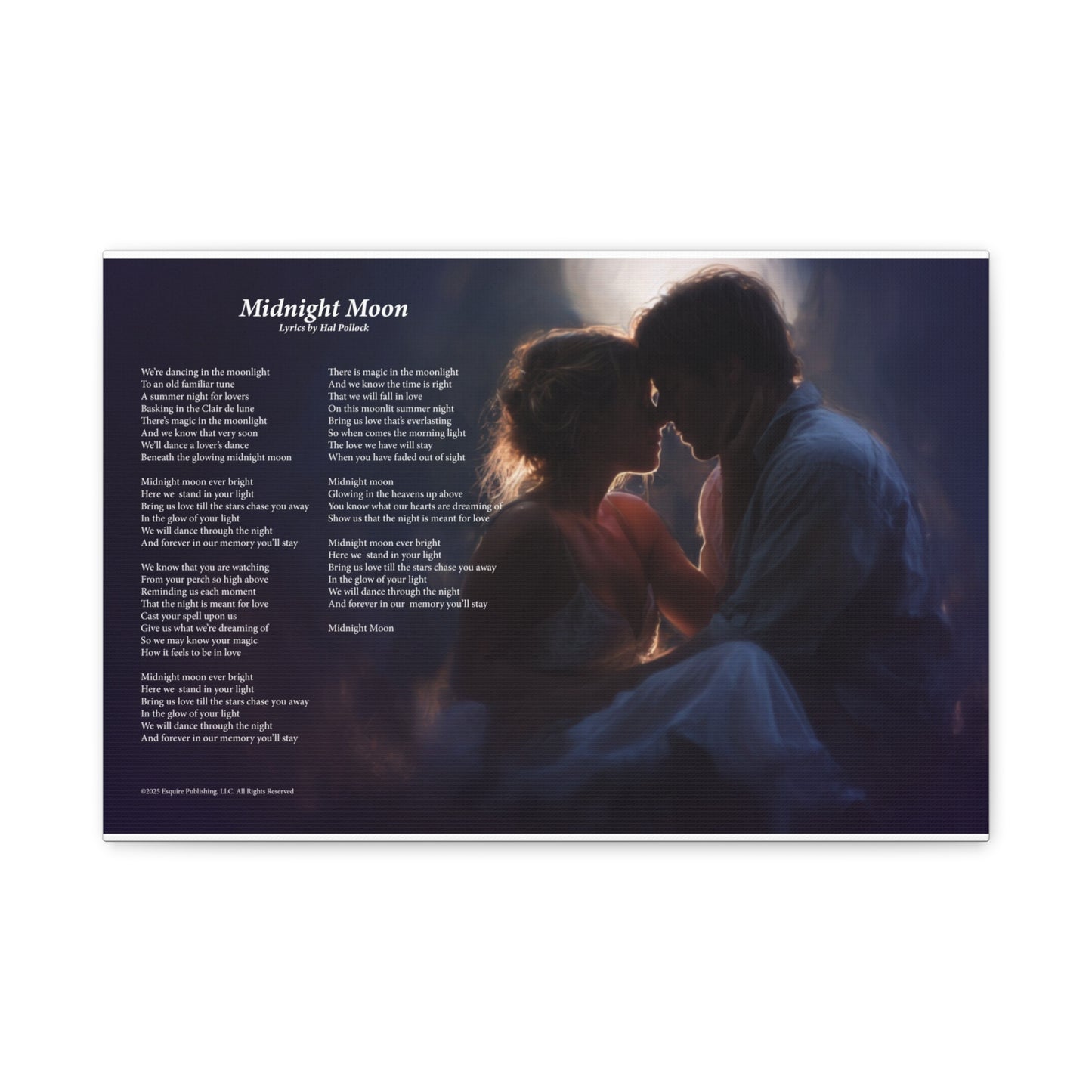 Midnight Moon — Lyric Art Print (Canvas)