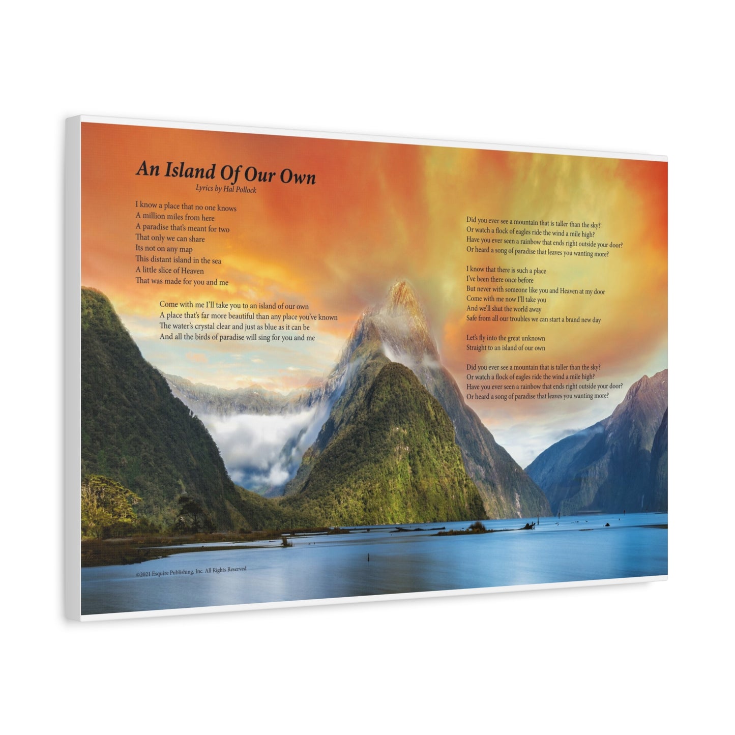 An Island Of Our Own — Lyric Art Print (Canvas)