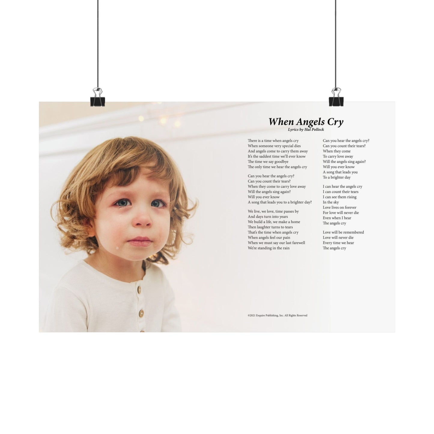 When Angels Cry — Lyric Art Print (Matte Paper)