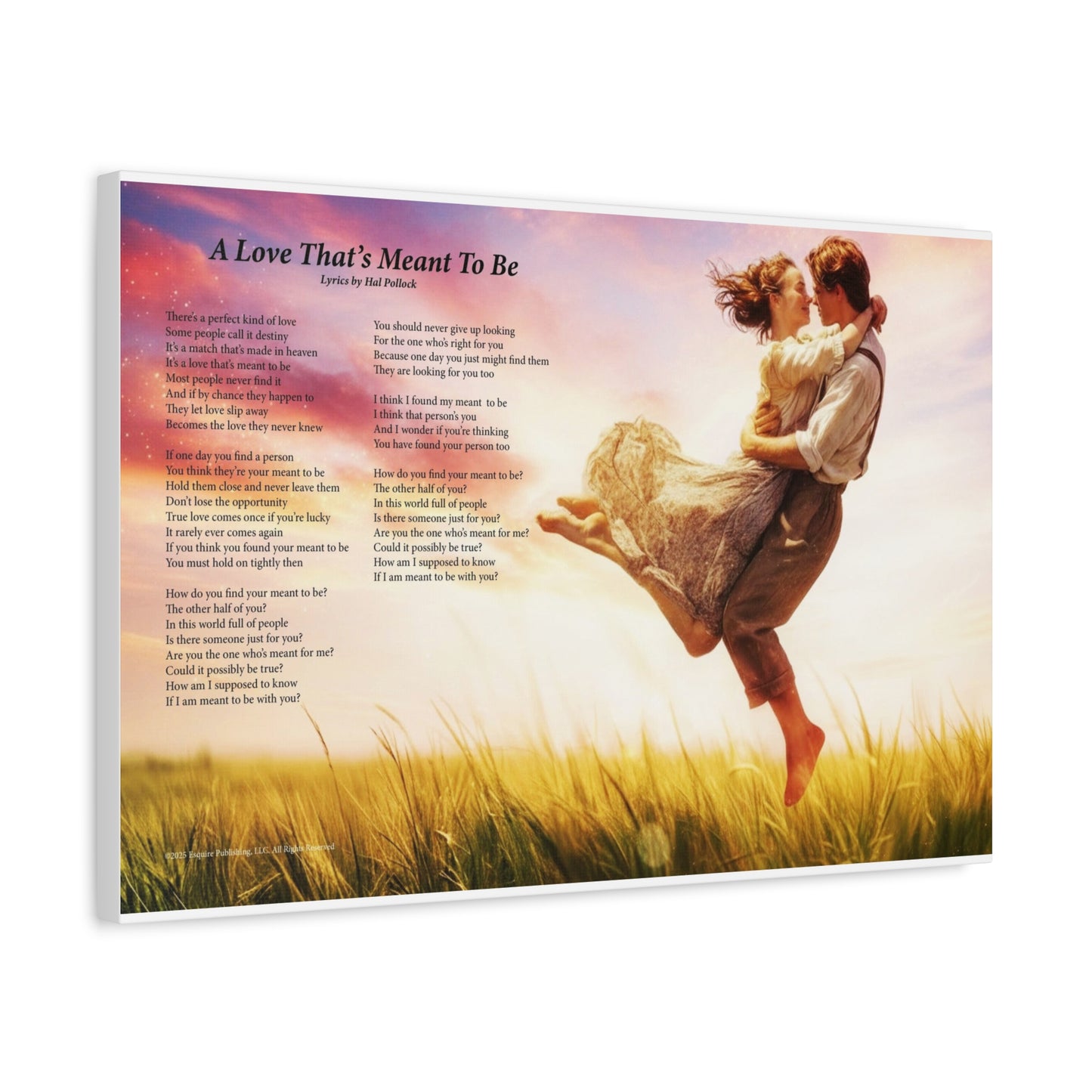 A Love That's Meant To Be — Lyric Art Print (Canvas)