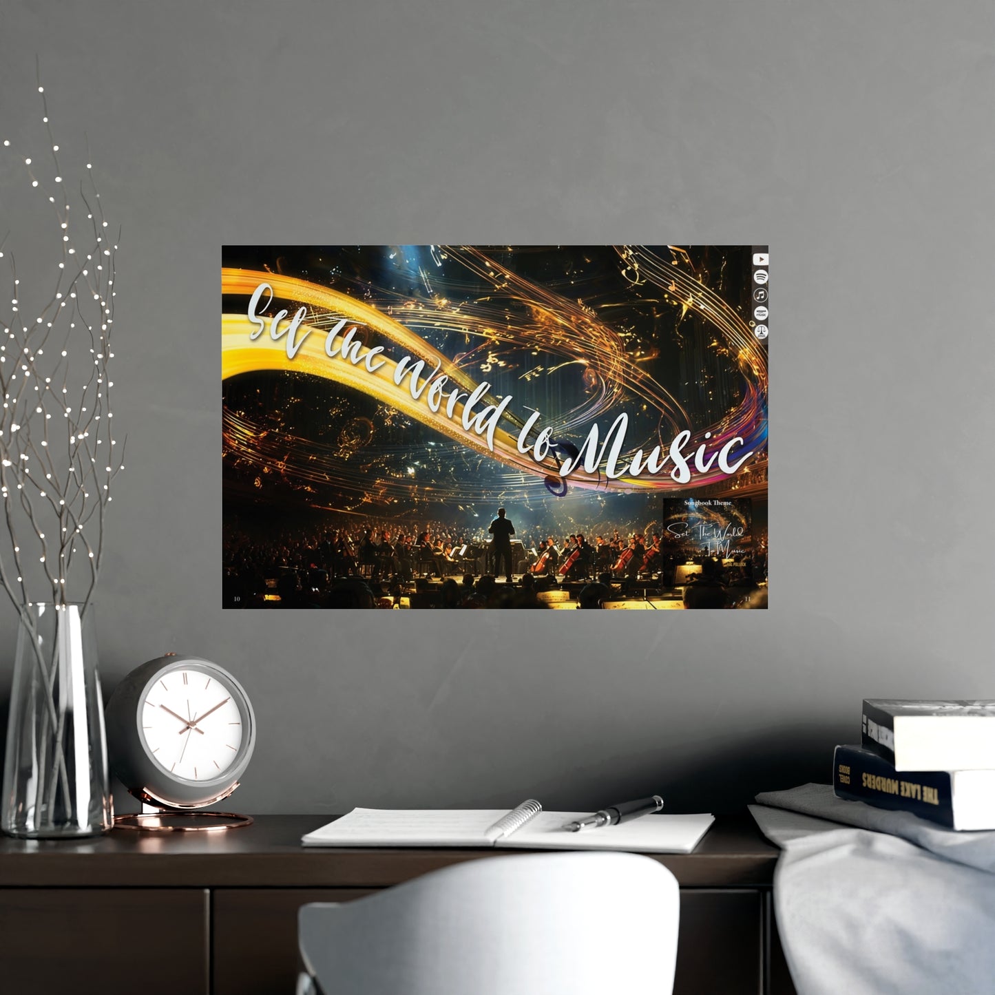 Music Concert Matte Poster — "Set the World to Music" Wall Art (Vertical & Horizontal)