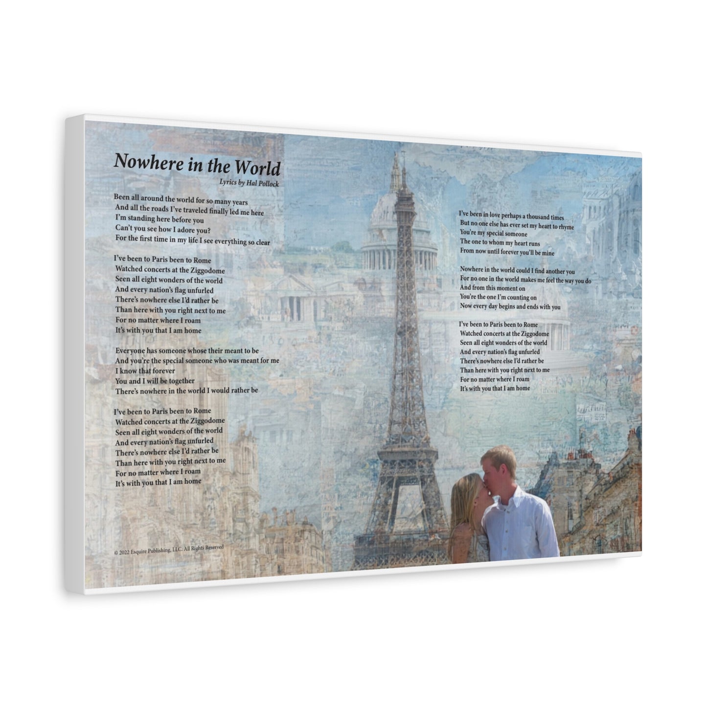 Nowhere In The World — Lyric Art Print (Canvas)