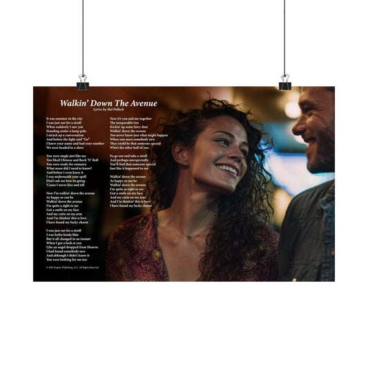 Walkin' Down The Avenue — Lyric Art Print (Matte Paper)