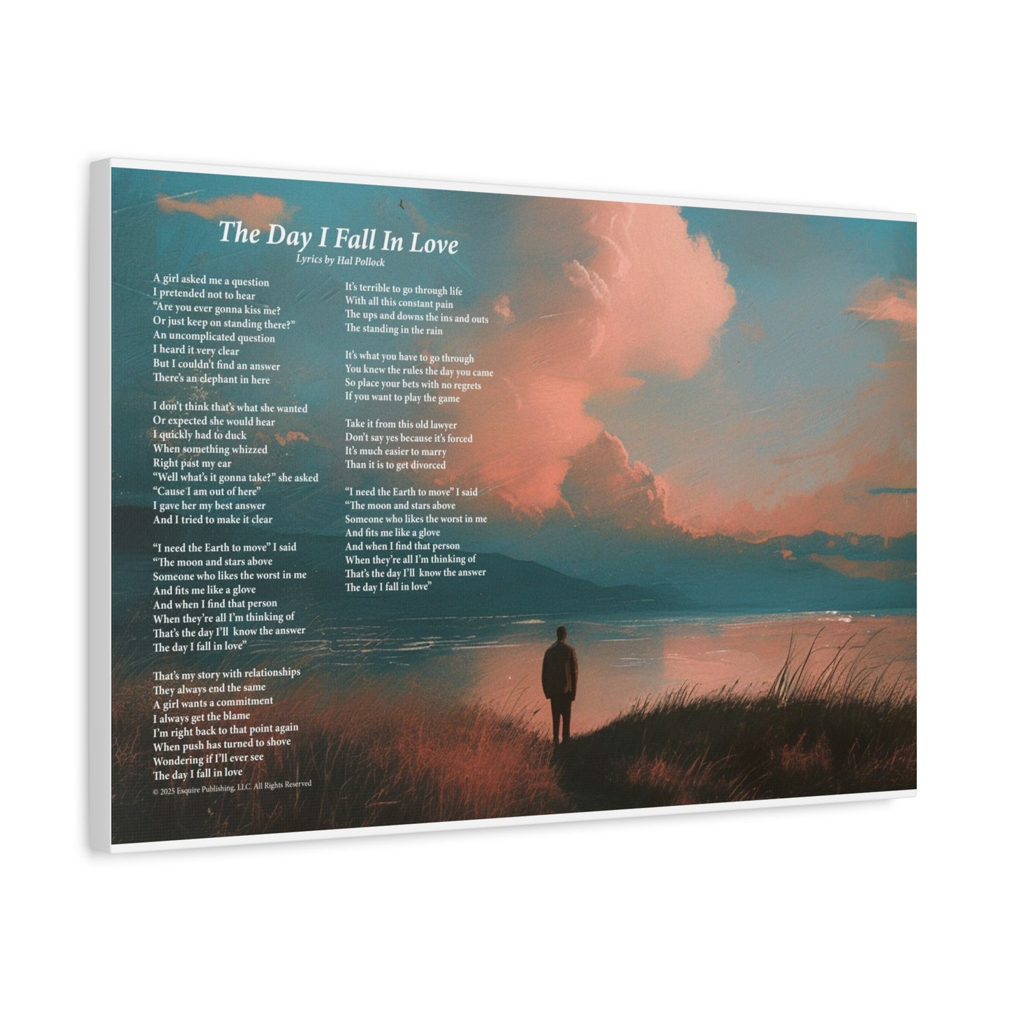 The Day I Fall In Love — Lyric Art Print (Canvas)