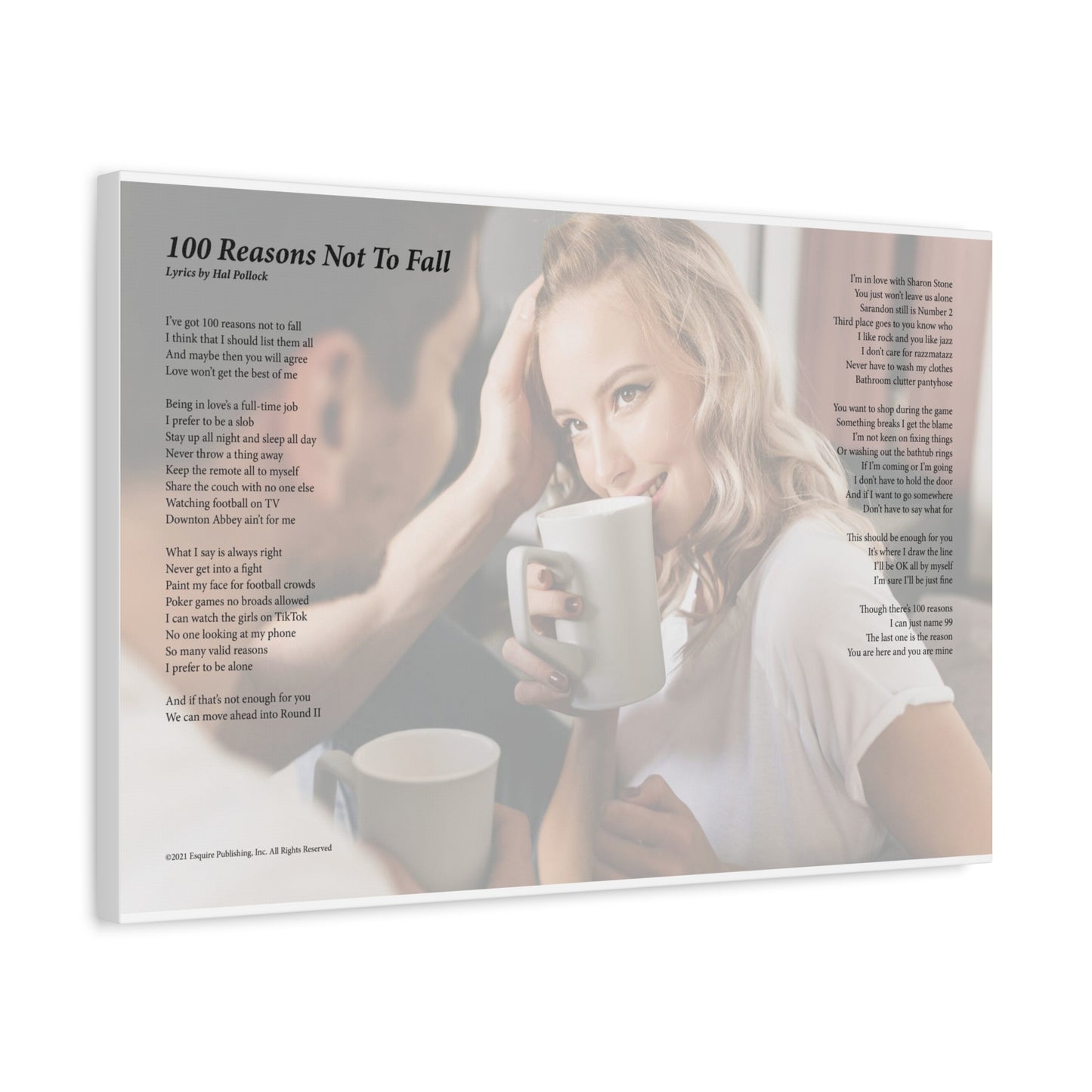100 Reasons Not To Fall — Lyric Art Print (Canvas)