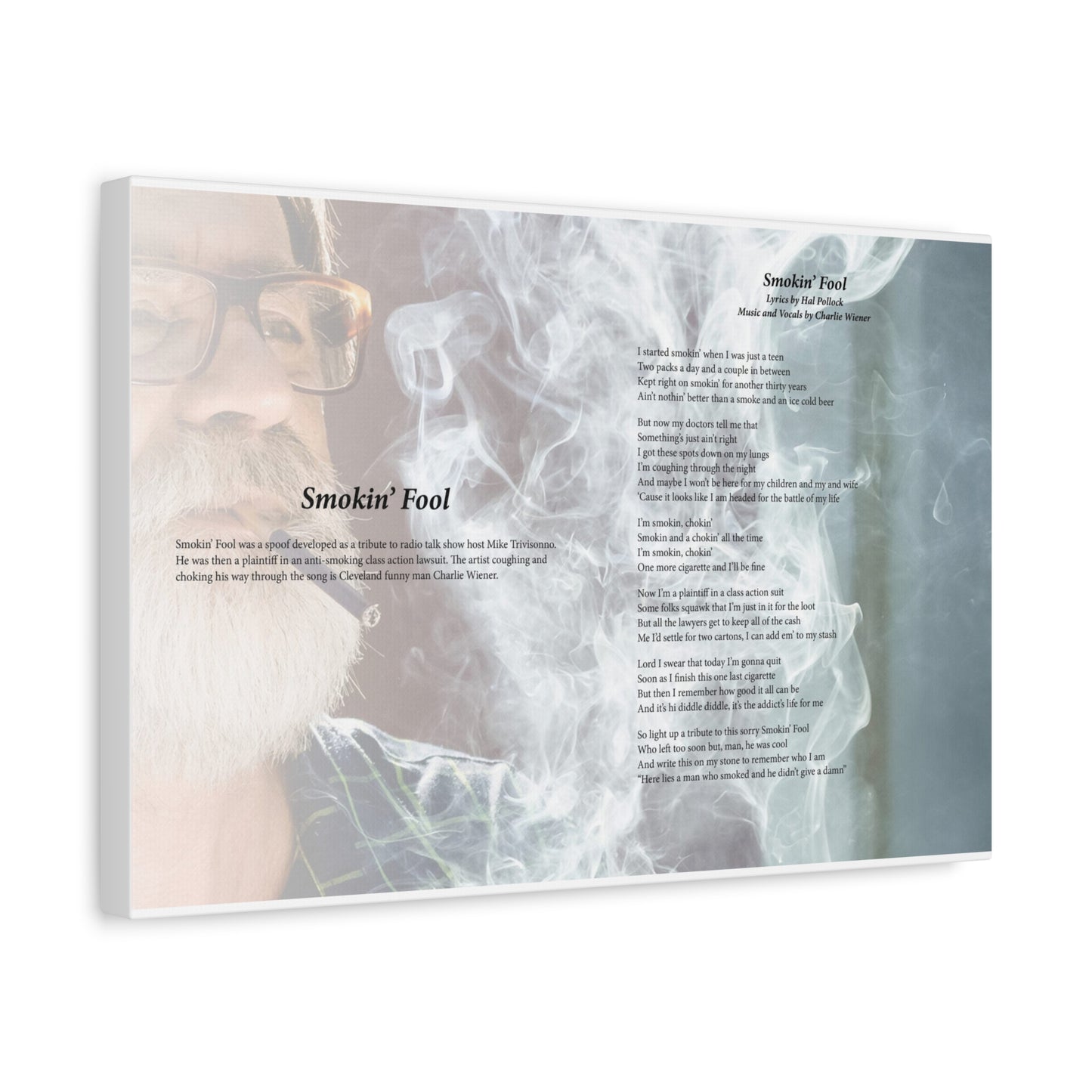 Smokin' Fool — Lyric Art Print (Canvas)