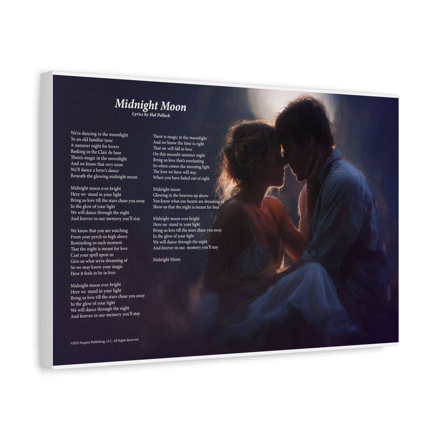 Midnight Moon — Lyric Art Print (Canvas)