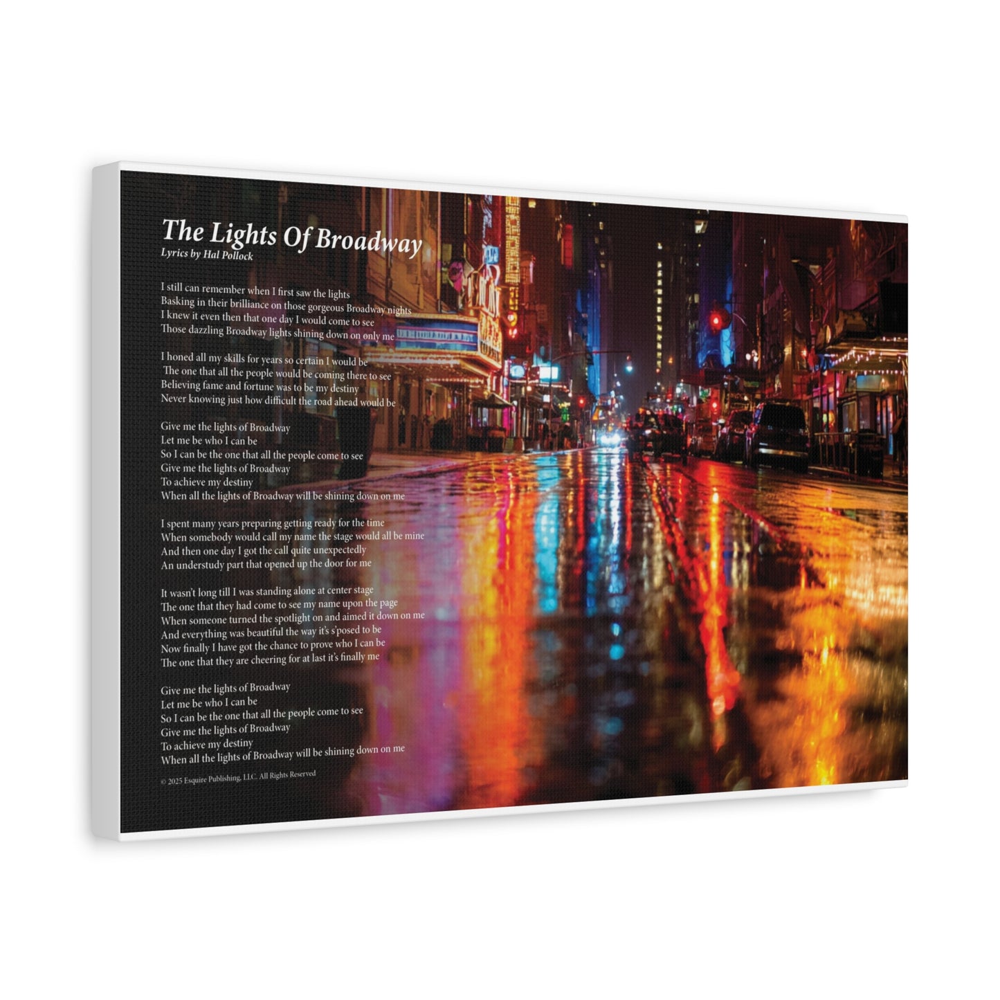 The Lights Of Broadway — Lyric Art Print (Canvas)