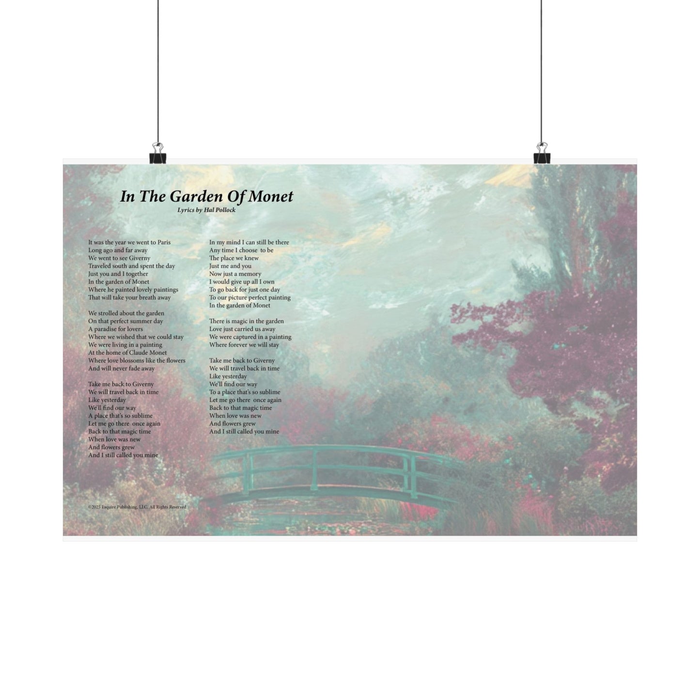 In The Garden Of Monet — Lyric Art Print (Matte Paper)