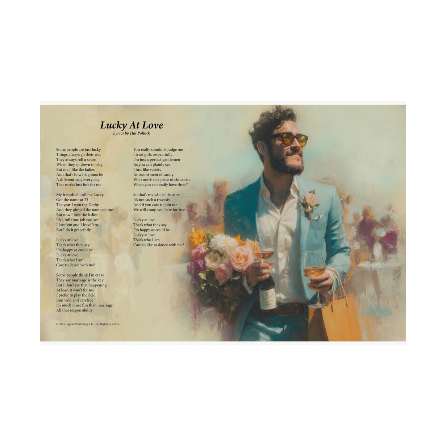 Lucky At Love — Lyric Art Print (Matte Paper)