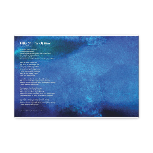 Fifty Shades Of Blue — Lyric Art Print (Canvas)