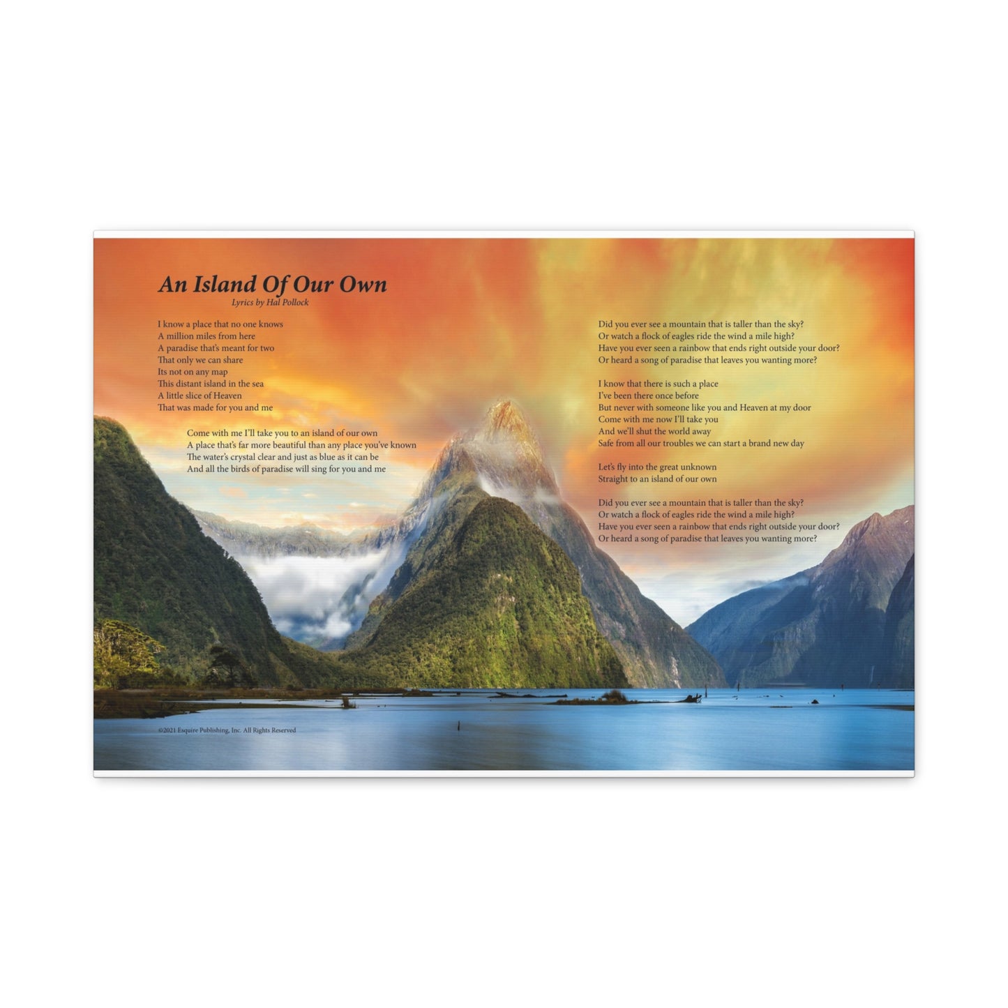 An Island Of Our Own — Lyric Art Print (Canvas)