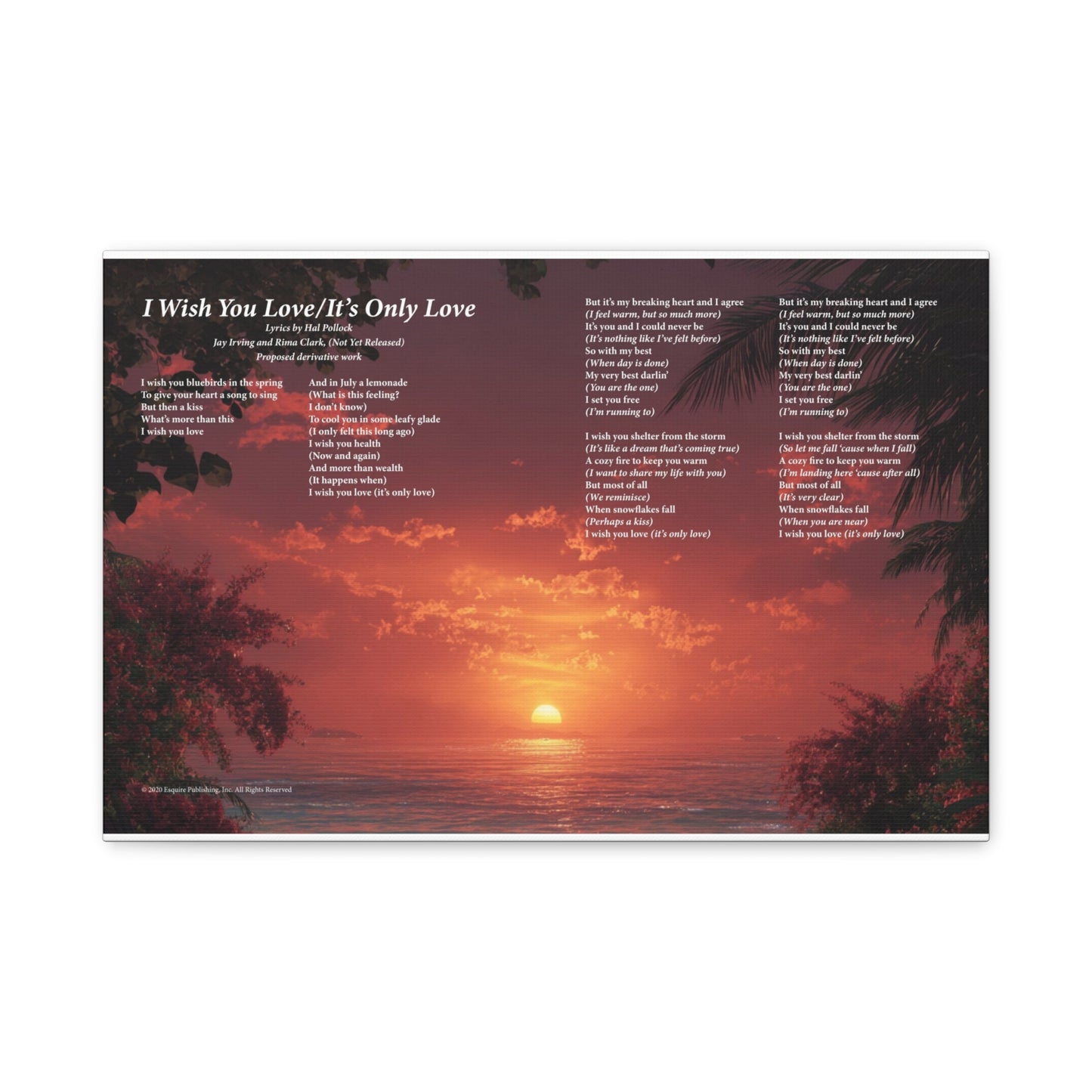 I Wish You Love — Lyric Art Print (Canvas)