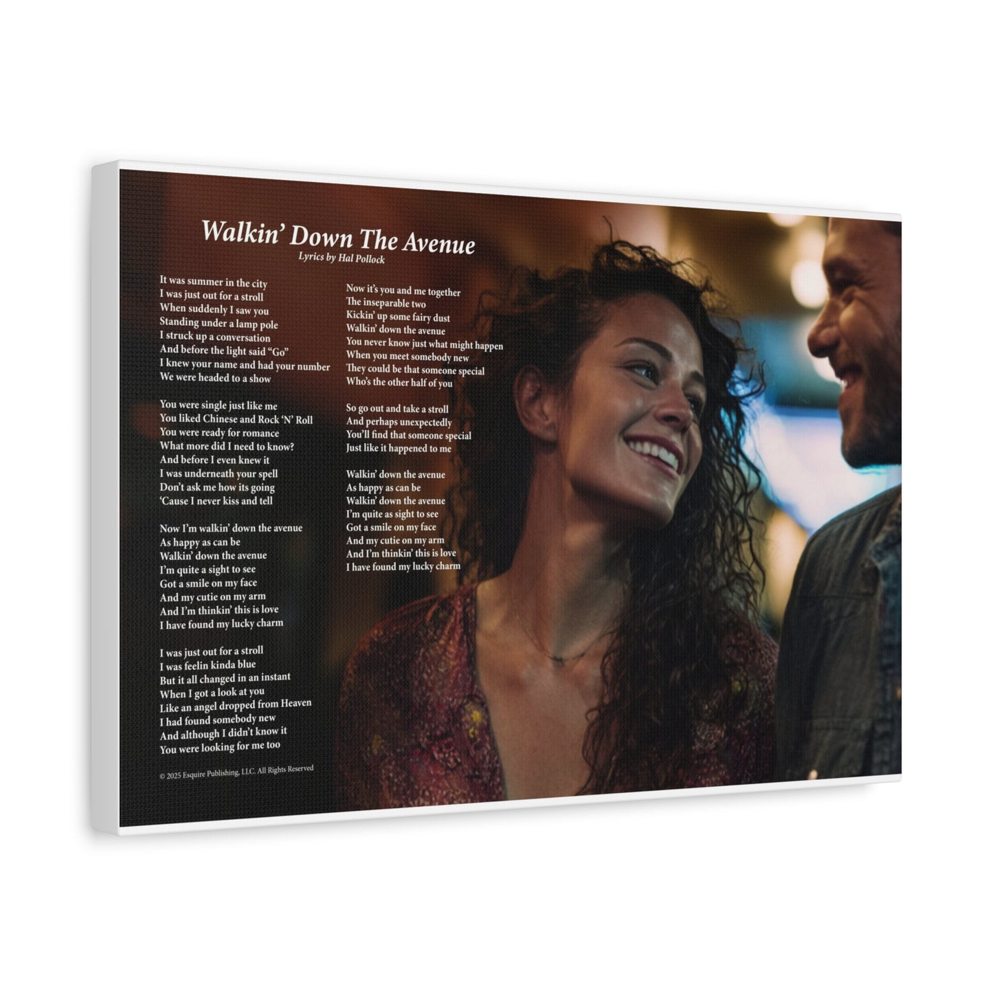 Walkin' Down The Avenue — Lyric Art Print (Canvas)