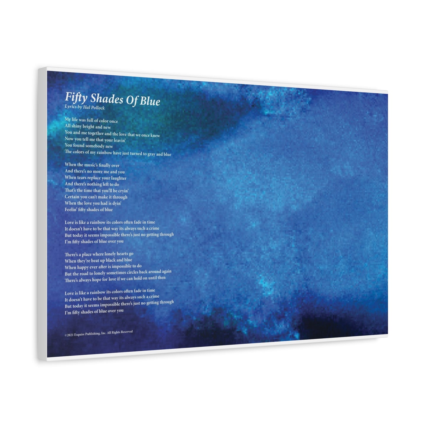 Fifty Shades Of Blue — Lyric Art Print (Canvas)