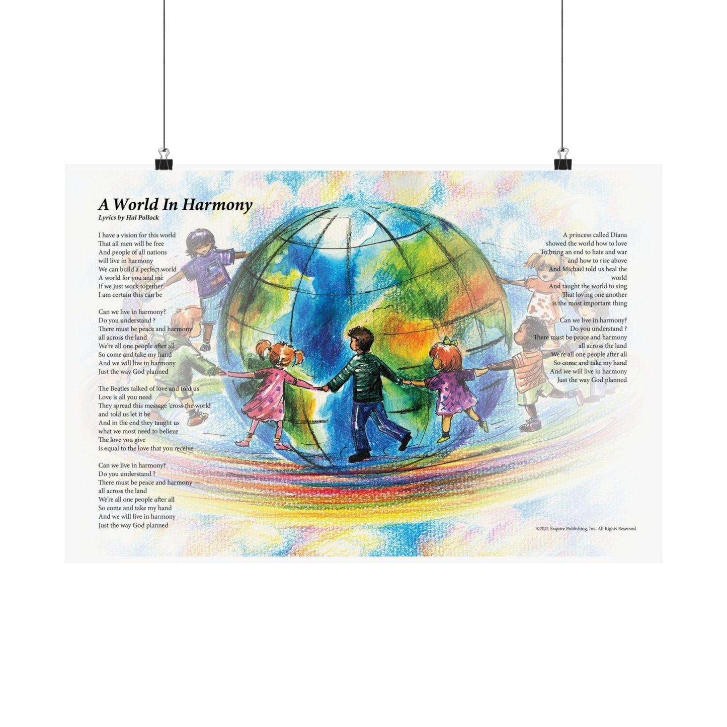 A World In Harmony — Lyric Art Print (Matte Paper)