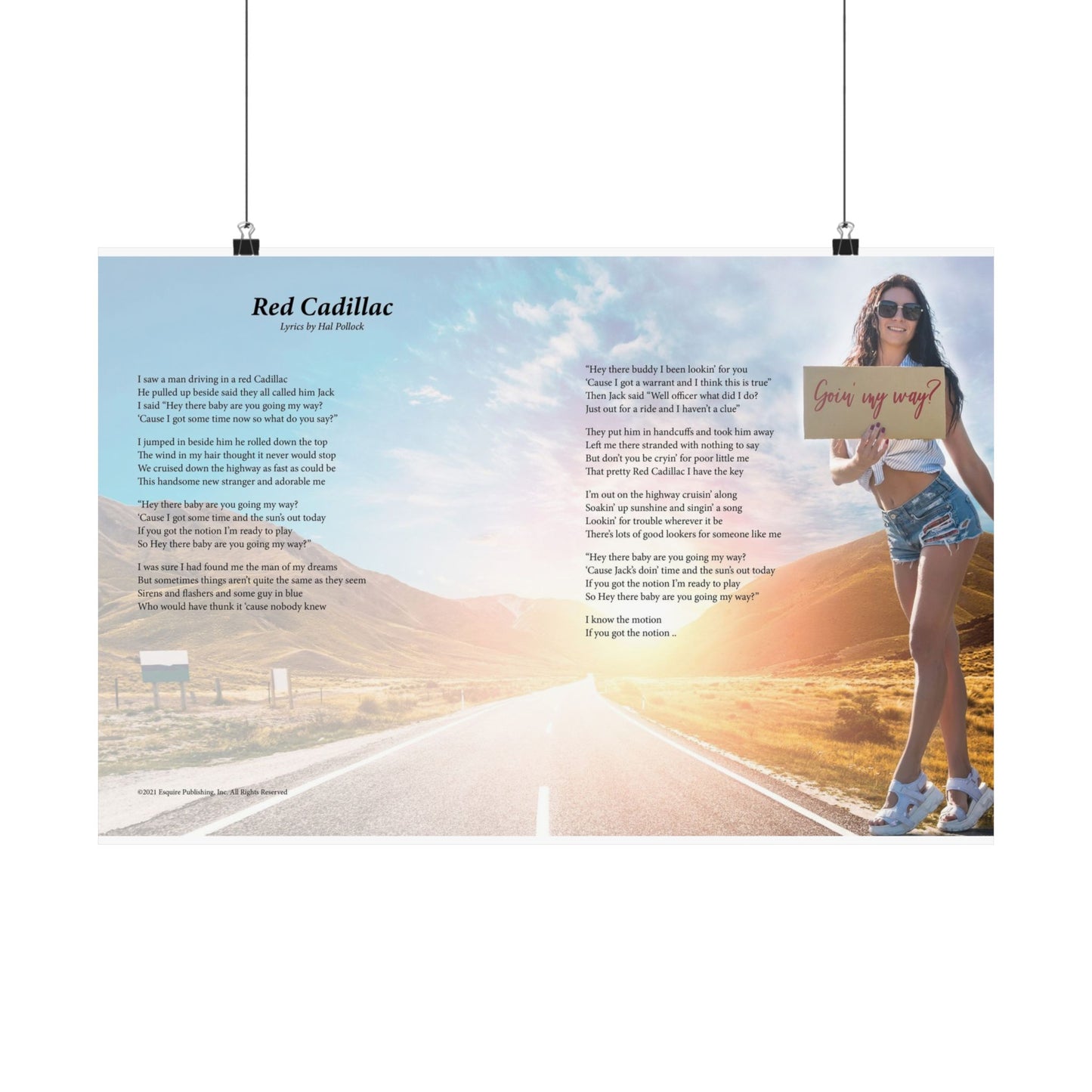 Red Cadillac — Lyric Art Print (Matte Paper)