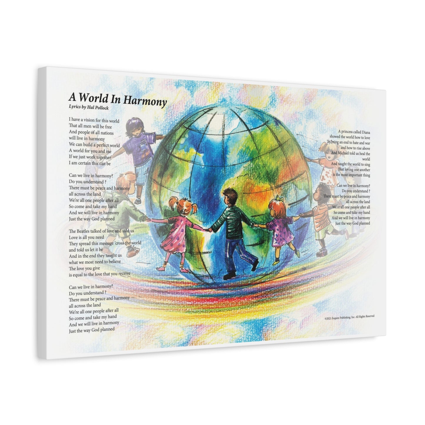 A World In Harmony — Lyric Art Print (Canvas)