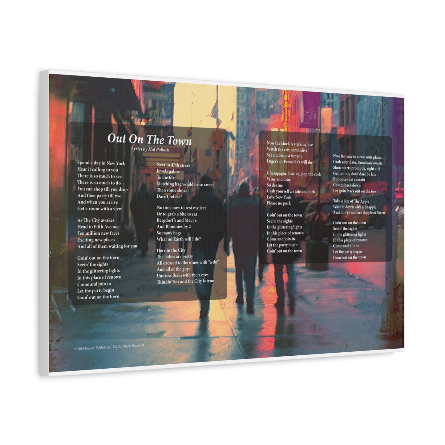 Out On The Town — Lyric Art Print (Canvas)