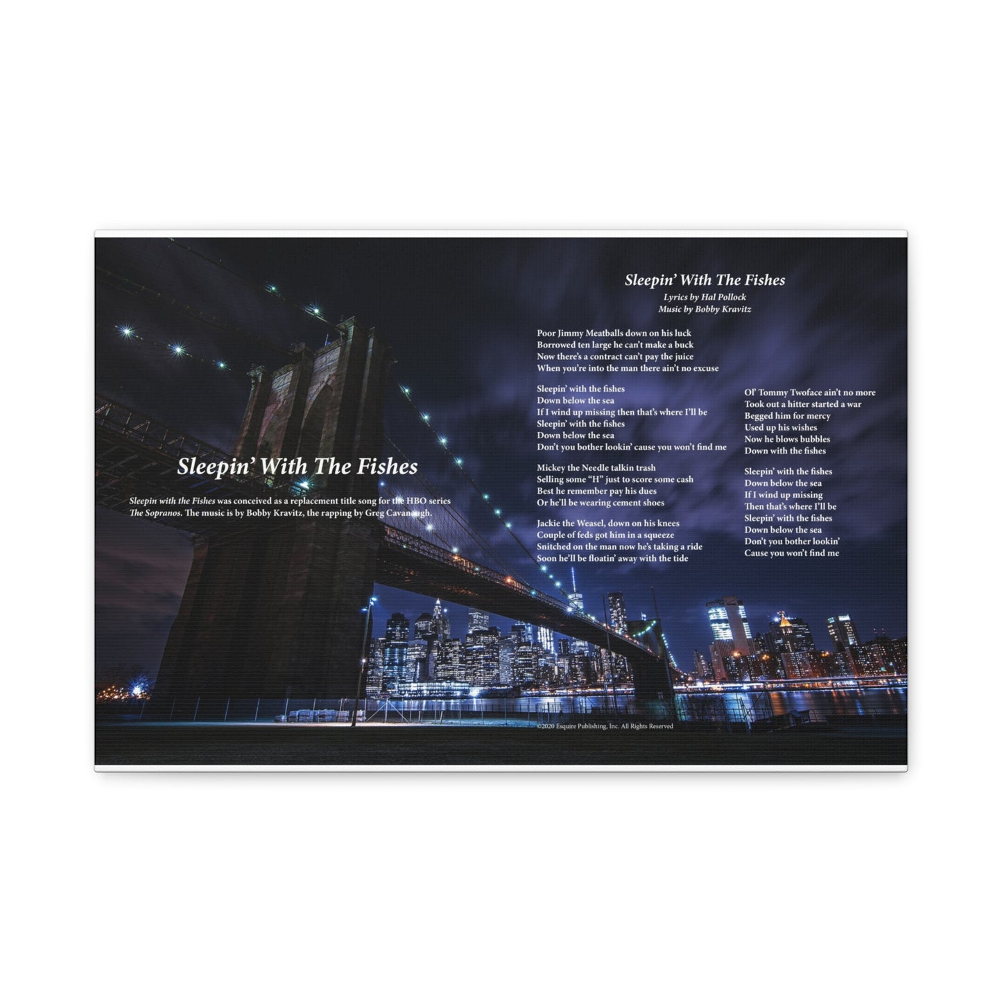 Sleepin' With The Fishes — Lyric Art Print (Canvas)
