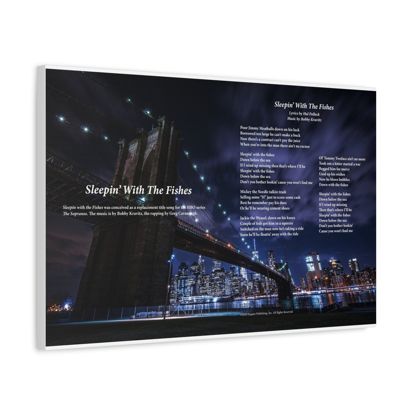 Sleepin' With The Fishes — Lyric Art Print (Canvas)