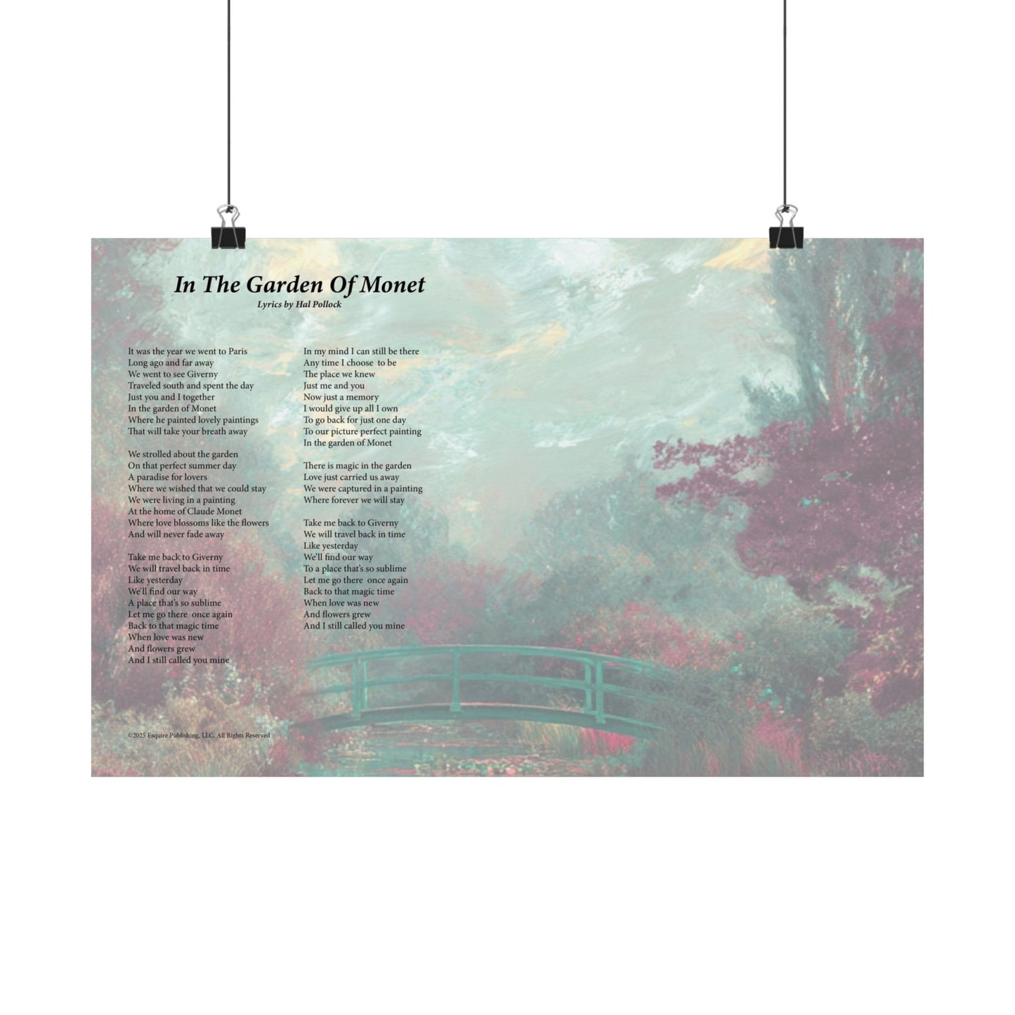In The Garden Of Monet — Lyric Art Print (Matte Paper)