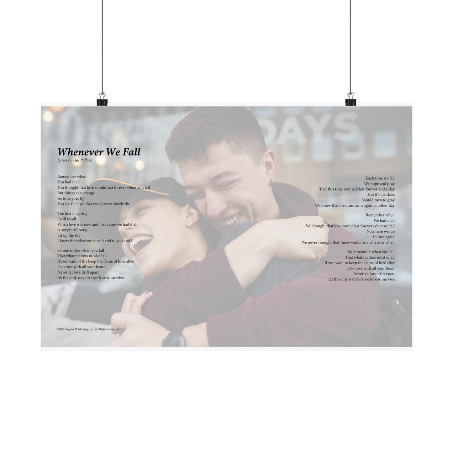 Whenever We Fall — Lyric Art Print (Matte Paper)